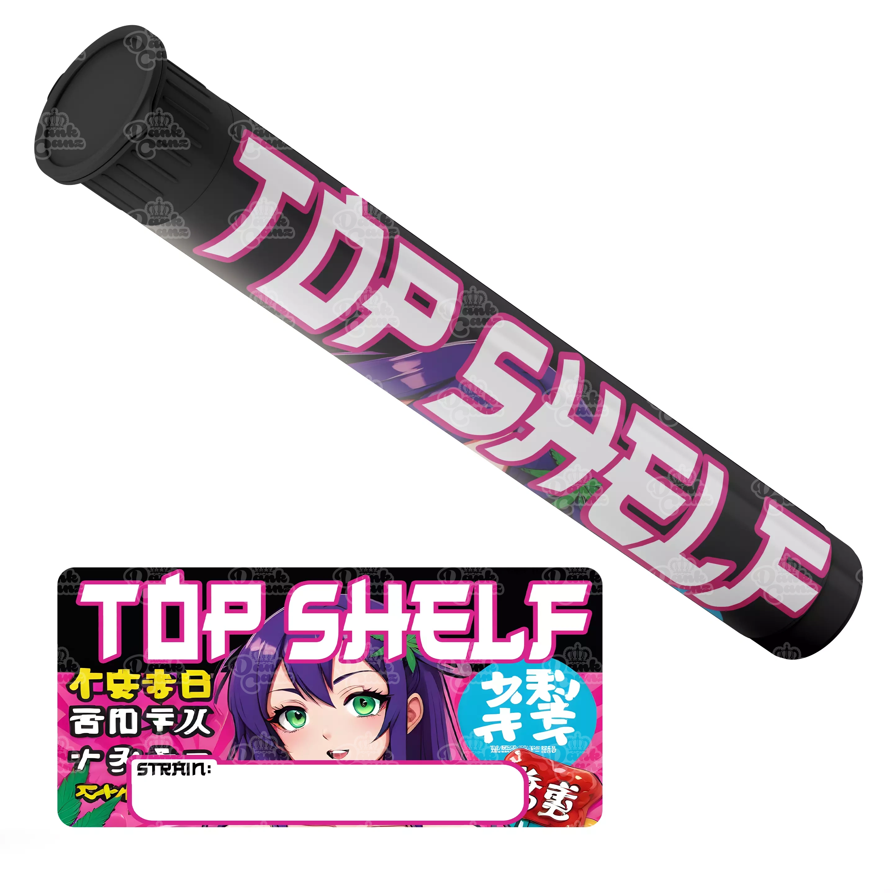 Top Shelf Pre Roll Tubes - Labelled - DC Packaging Custom Cannabis Packaging