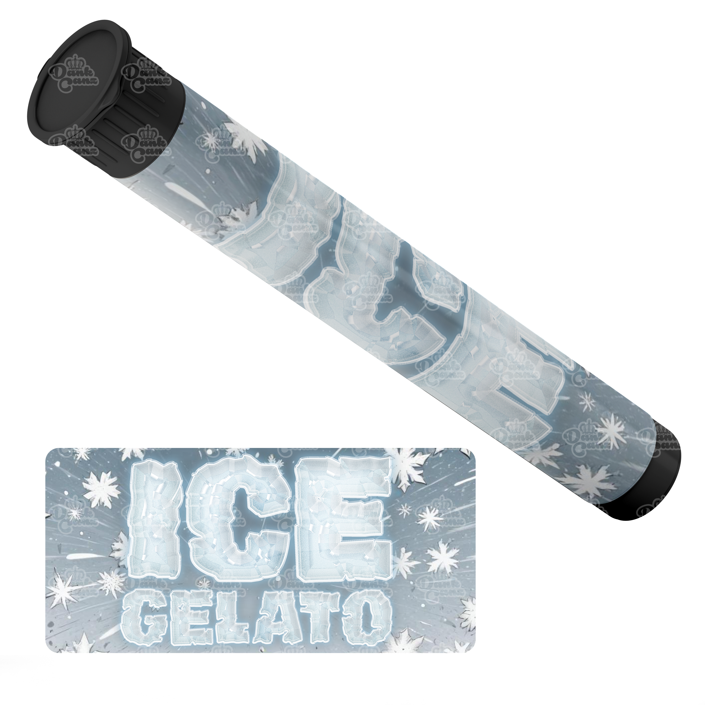 Ice Gelato Pre Roll Tubes - Labelled - DC Packaging Custom Cannabis Packaging