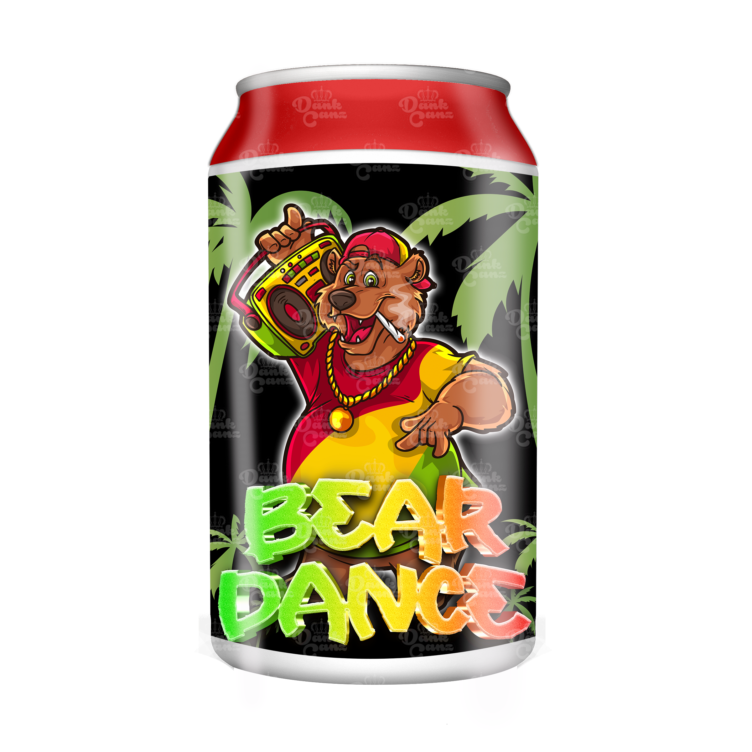 Bear Dance 3.5g Plastic Soda Cans - DC Packaging Custom Cannabis Packaging