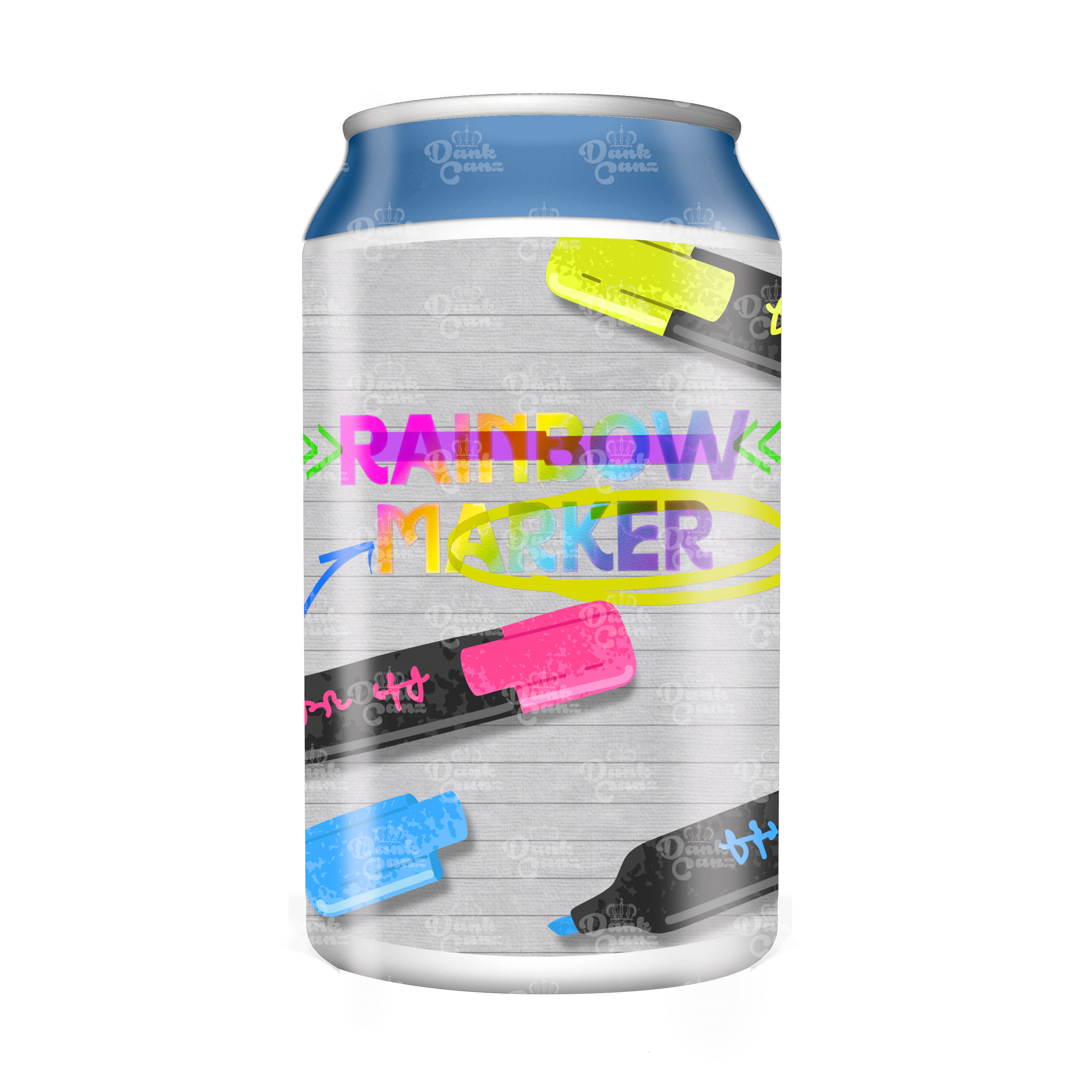 Rainbow Marker 3.5g Plastic Soda Cans - DC Packaging Custom Cannabis Packaging