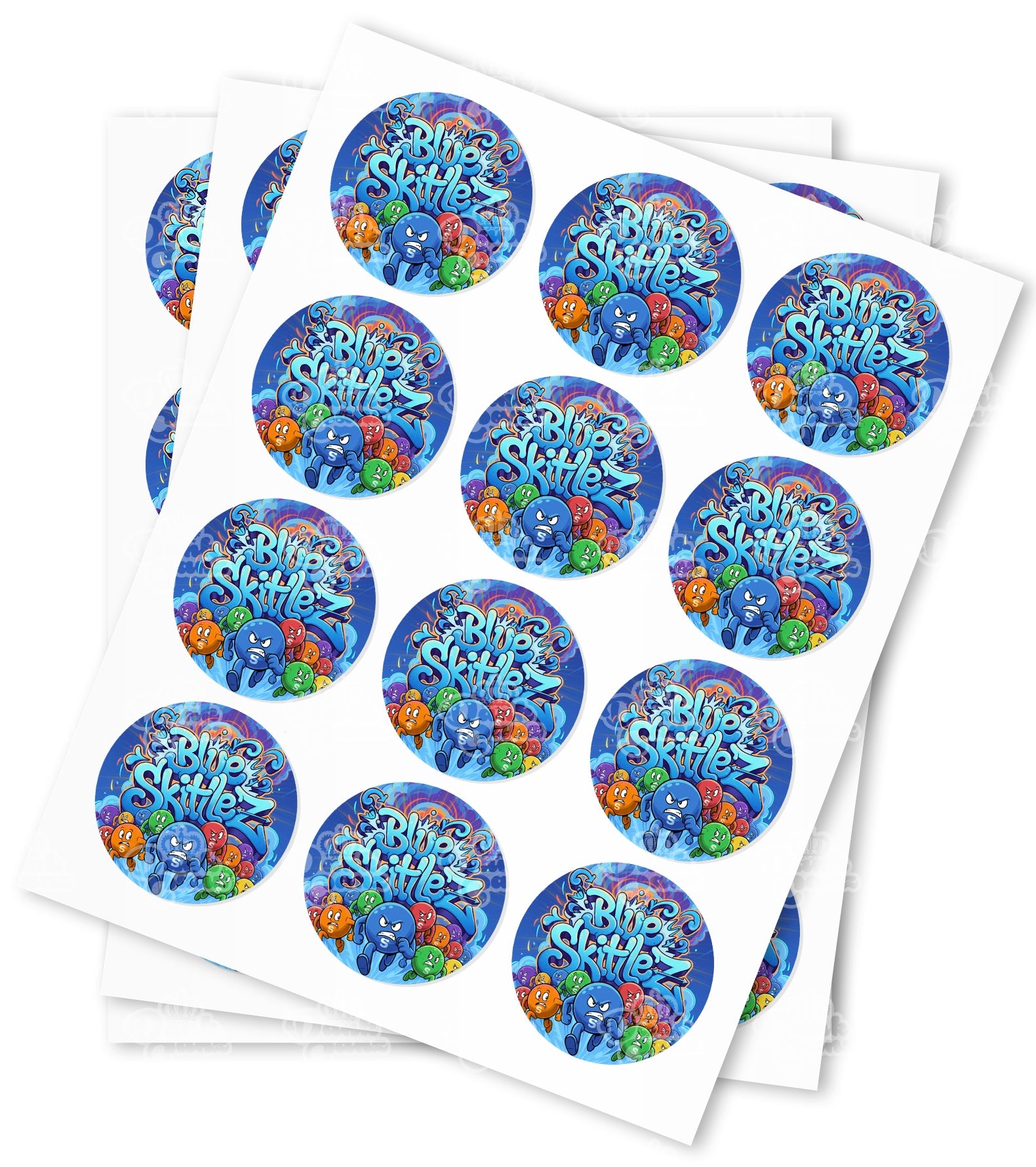 Blue Skittlez Strain Stickers - DC Packaging Custom Cannabis Packaging