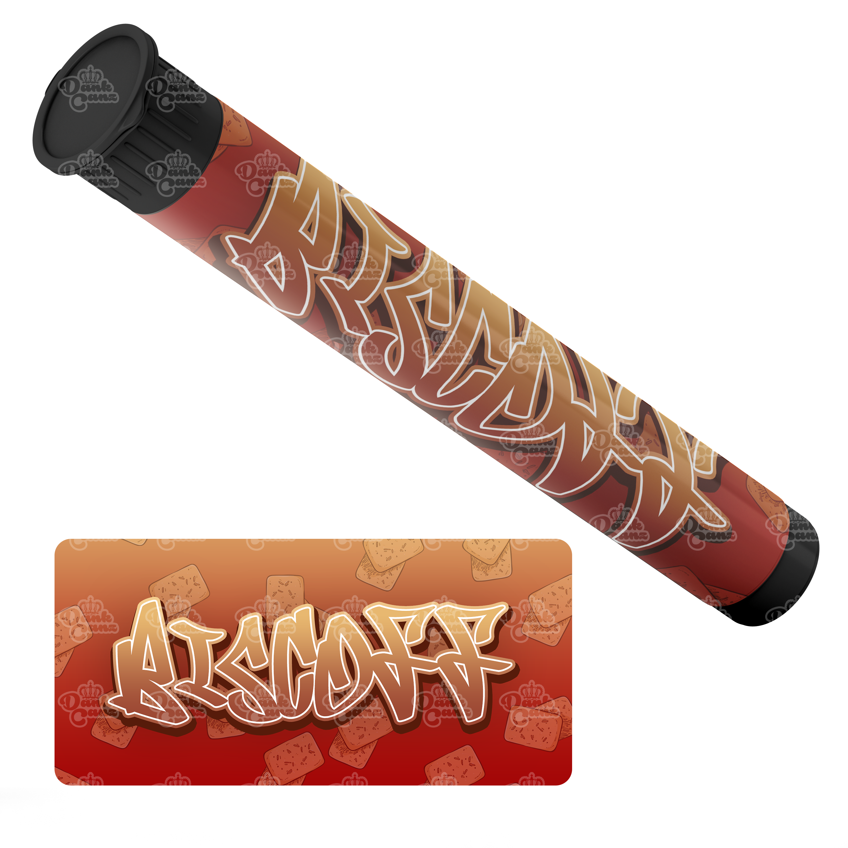 Biscoff Pre Roll Tubes - Labelled - DC Packaging Custom Cannabis Packaging