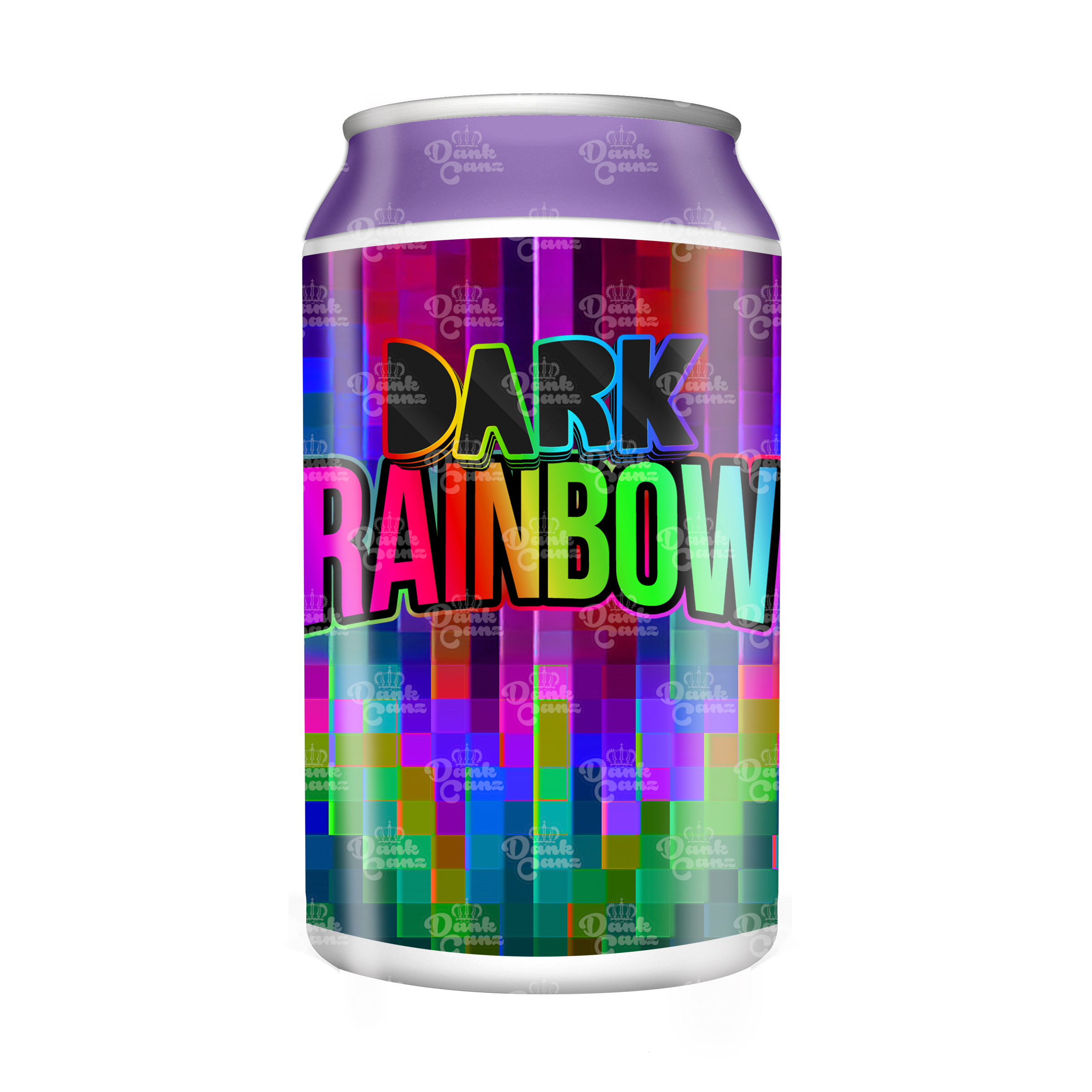 Dark Rainbow 3.5g Plastic Soda Cans - DC Packaging Custom Cannabis Packaging