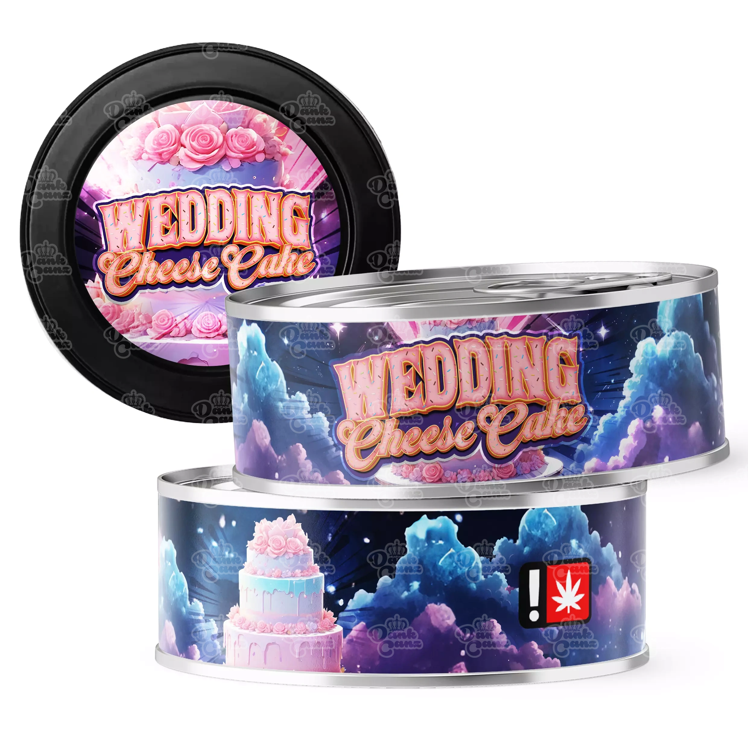 Wedding Cheese Cake 3.5g Self Seal Tins - DC Packaging Custom Cannabis Packaging