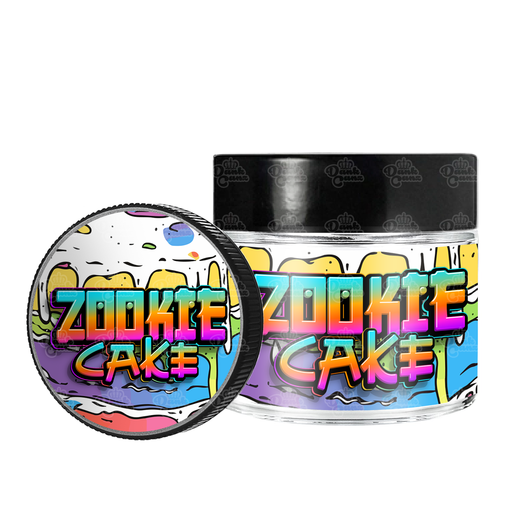 Zookie Cake 3.5g/60ml Glass Jars - Labelled - DC Packaging Custom Cannabis Packaging