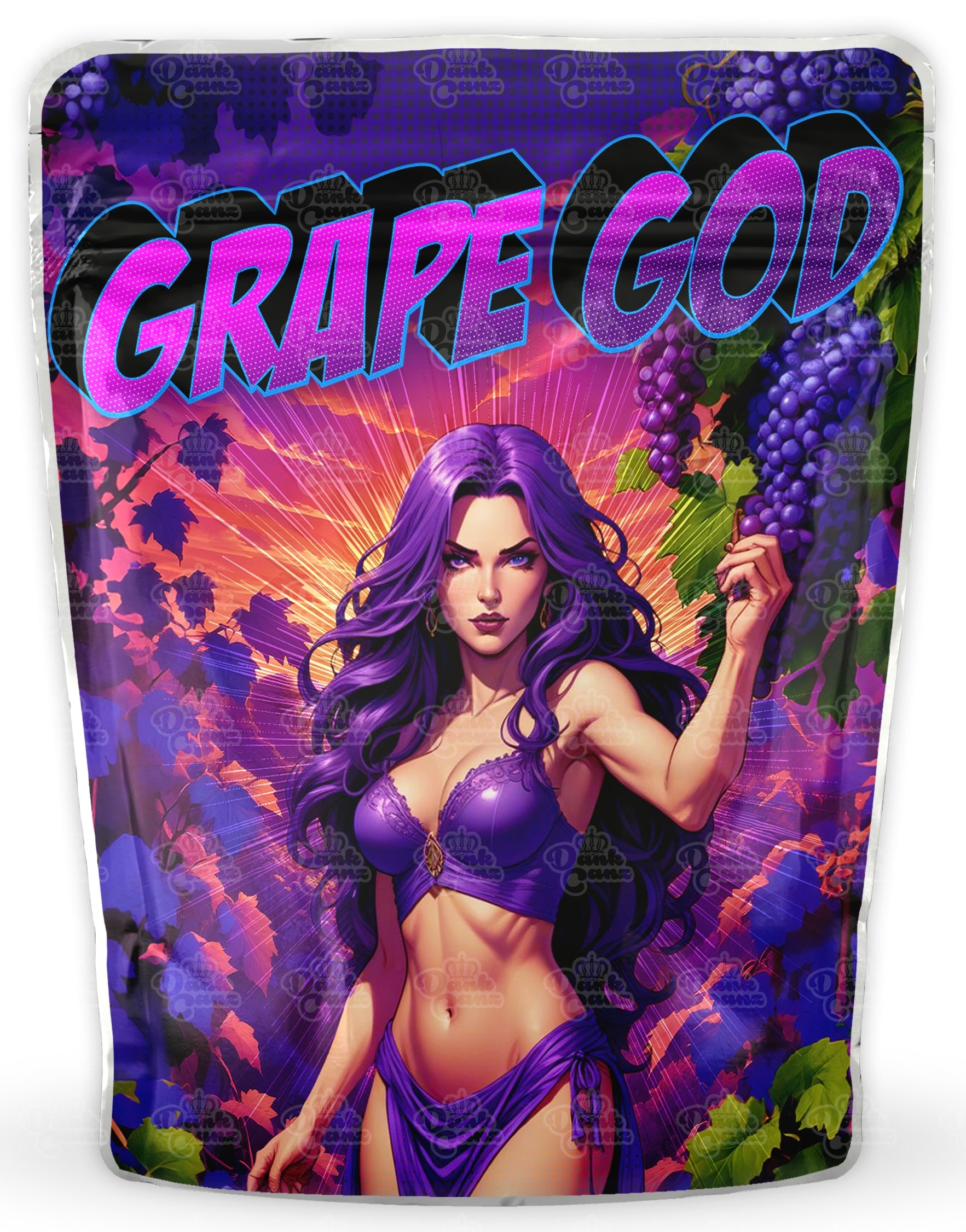 Grape God Mylar Bags - DC Packaging Custom Cannabis Packaging