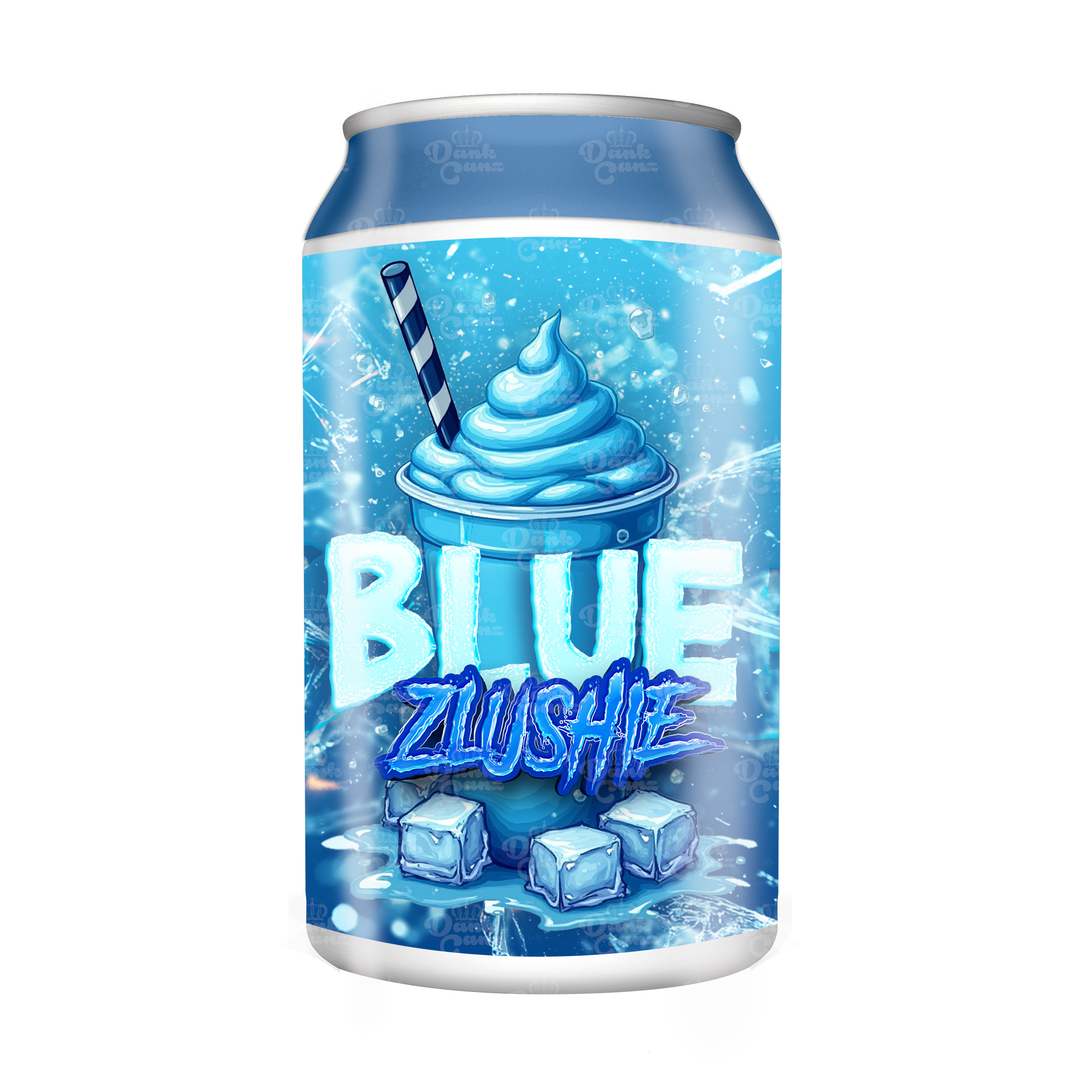 Blue Zlushie 3.5g Plastic Soda Cans - DC Packaging Custom Cannabis Packaging