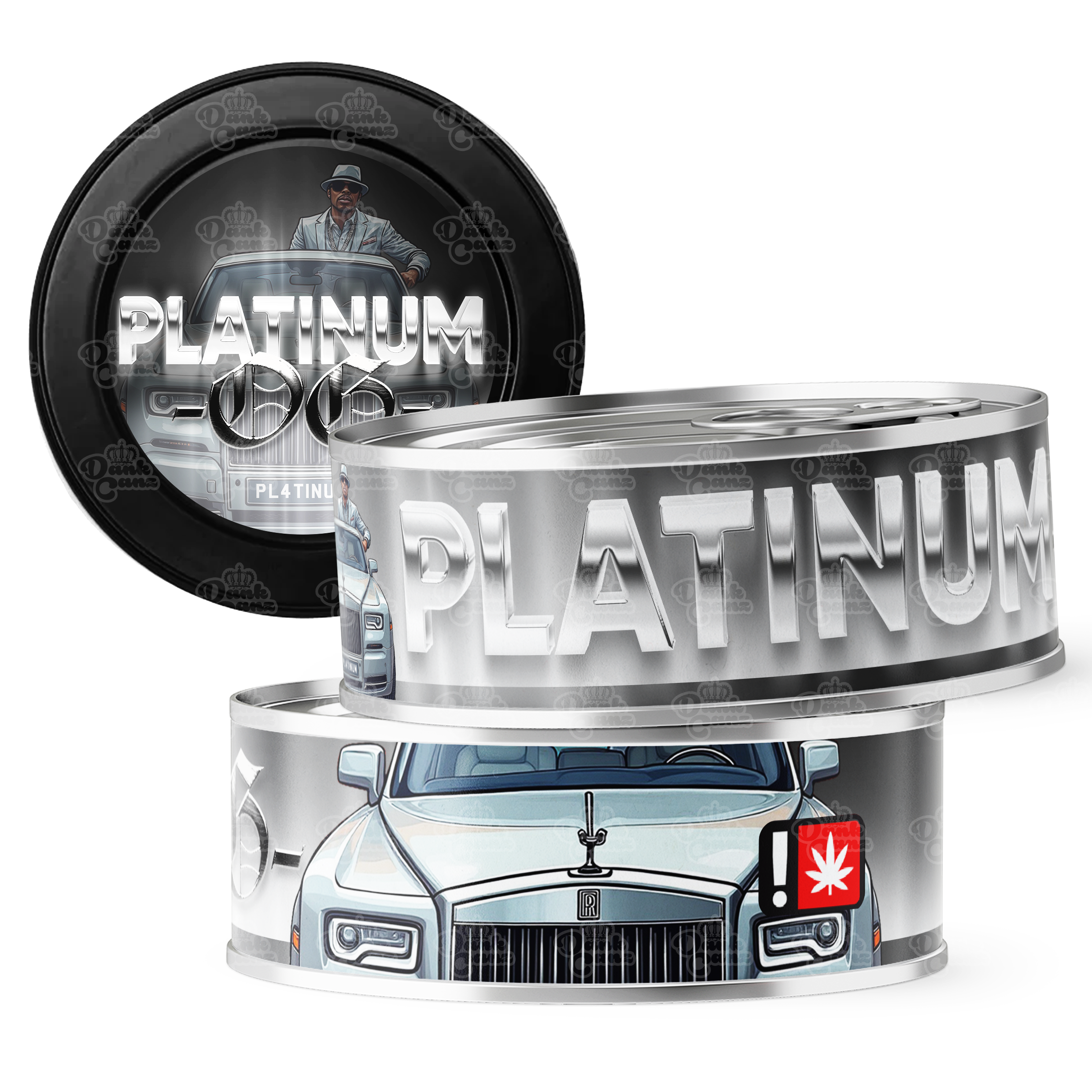 Platinum OG 3.5g Self Seal Tins - DC Packaging Custom Cannabis Packaging