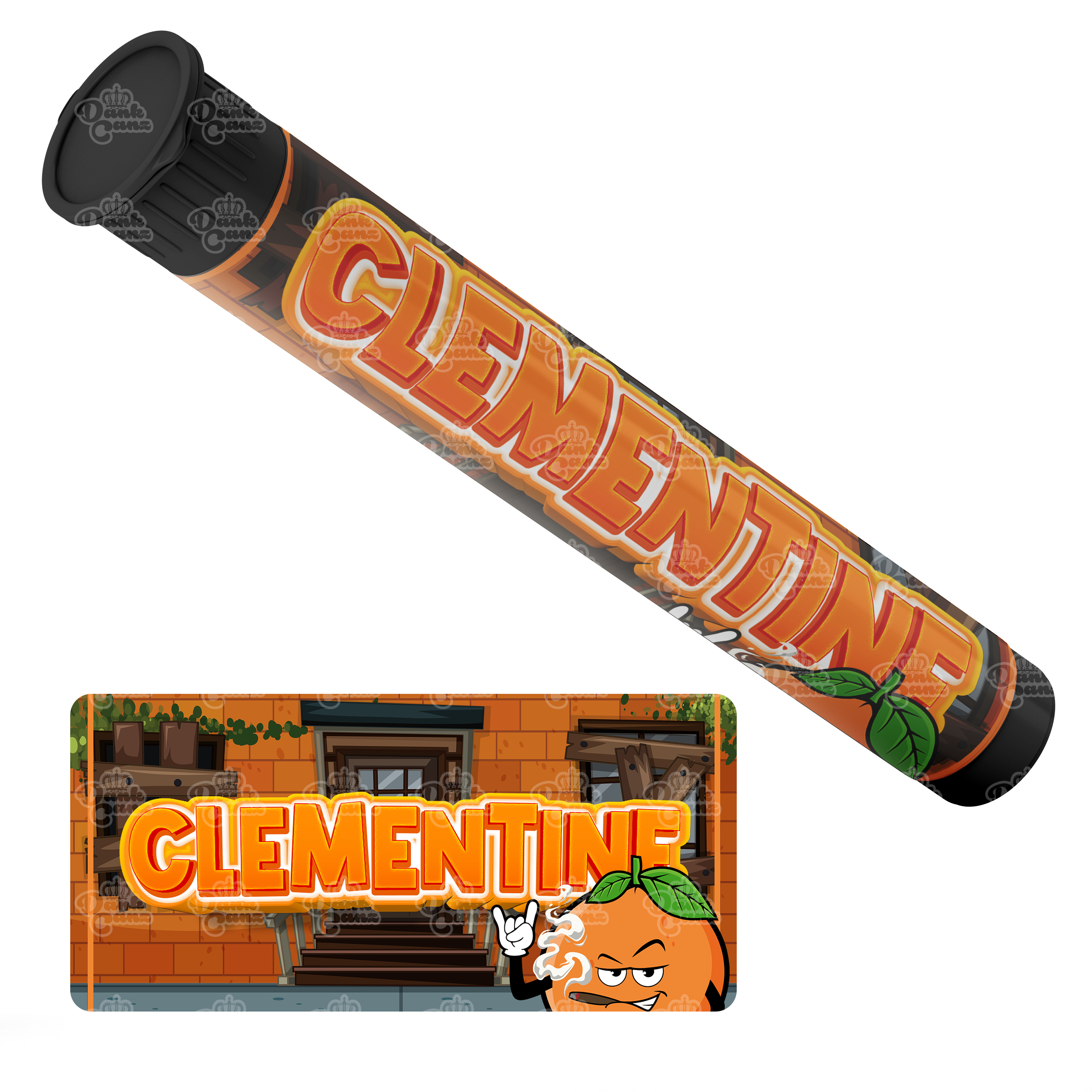 Clementine Pre Roll Tubes - Labelled - DC Packaging Custom Cannabis Packaging