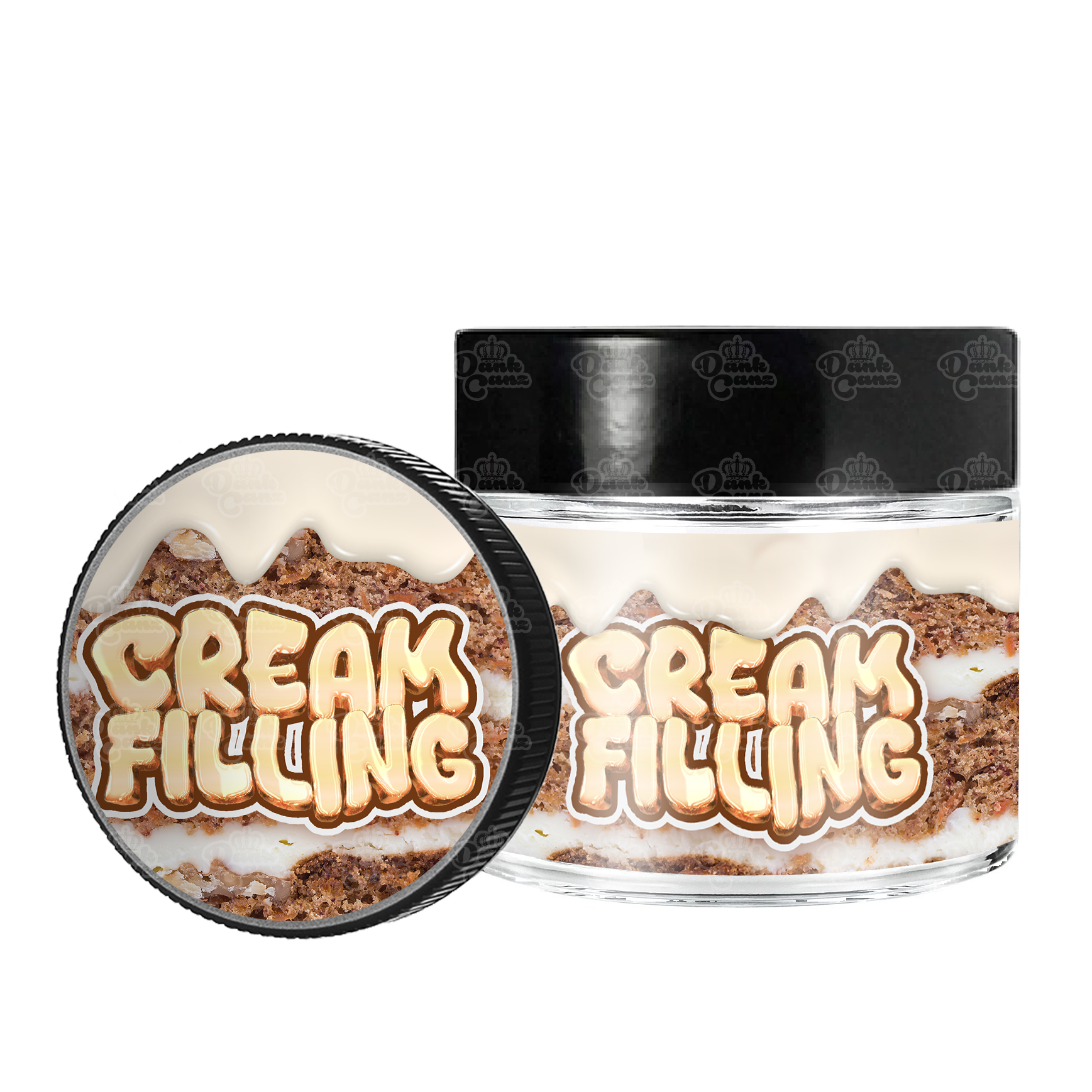 Cream Filling 3.5g/60ml Glass Jars - Labelled - DC Packaging Custom Cannabis Packaging