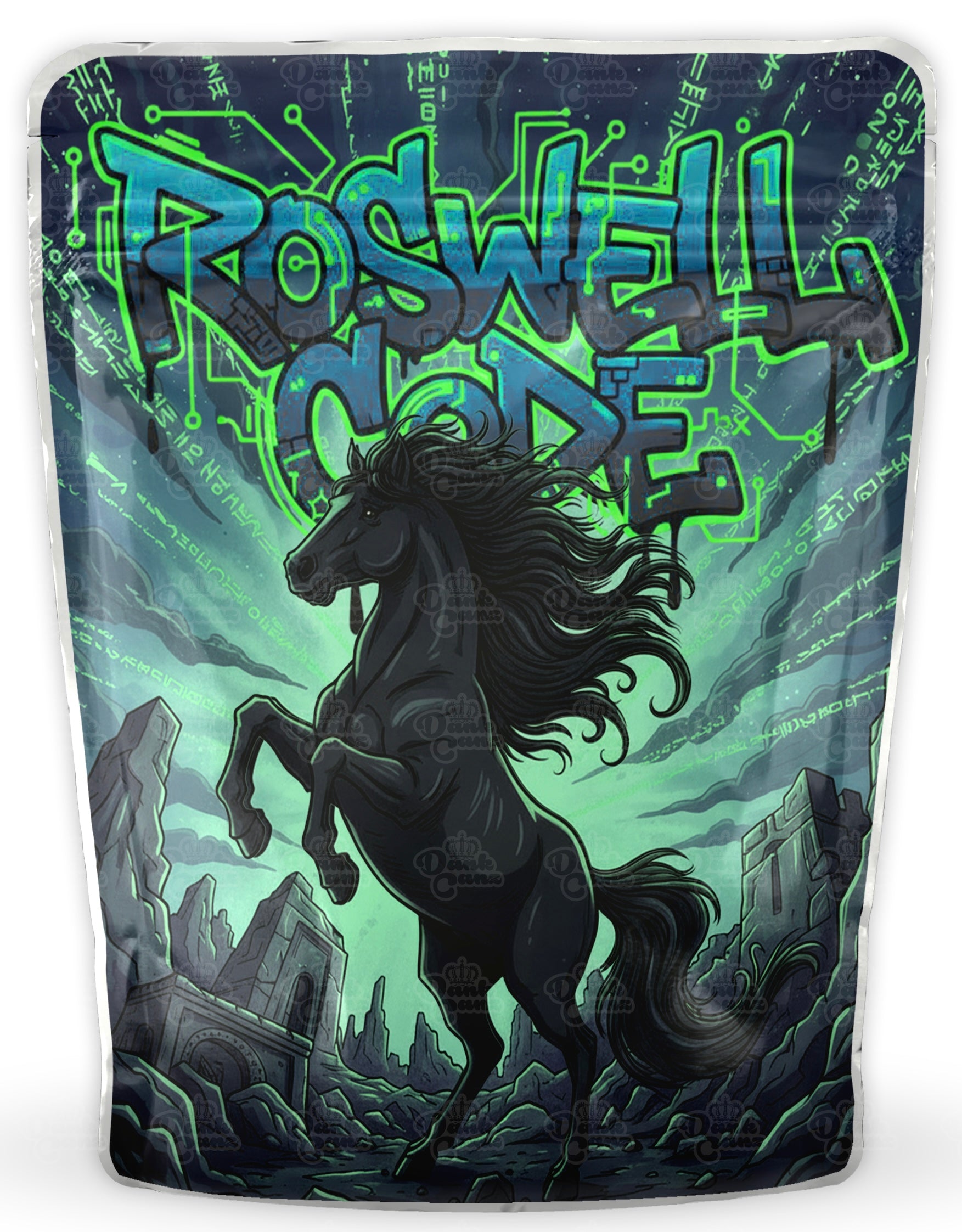 Roswell Code Mylar Bags - DC Packaging Custom Cannabis Packaging