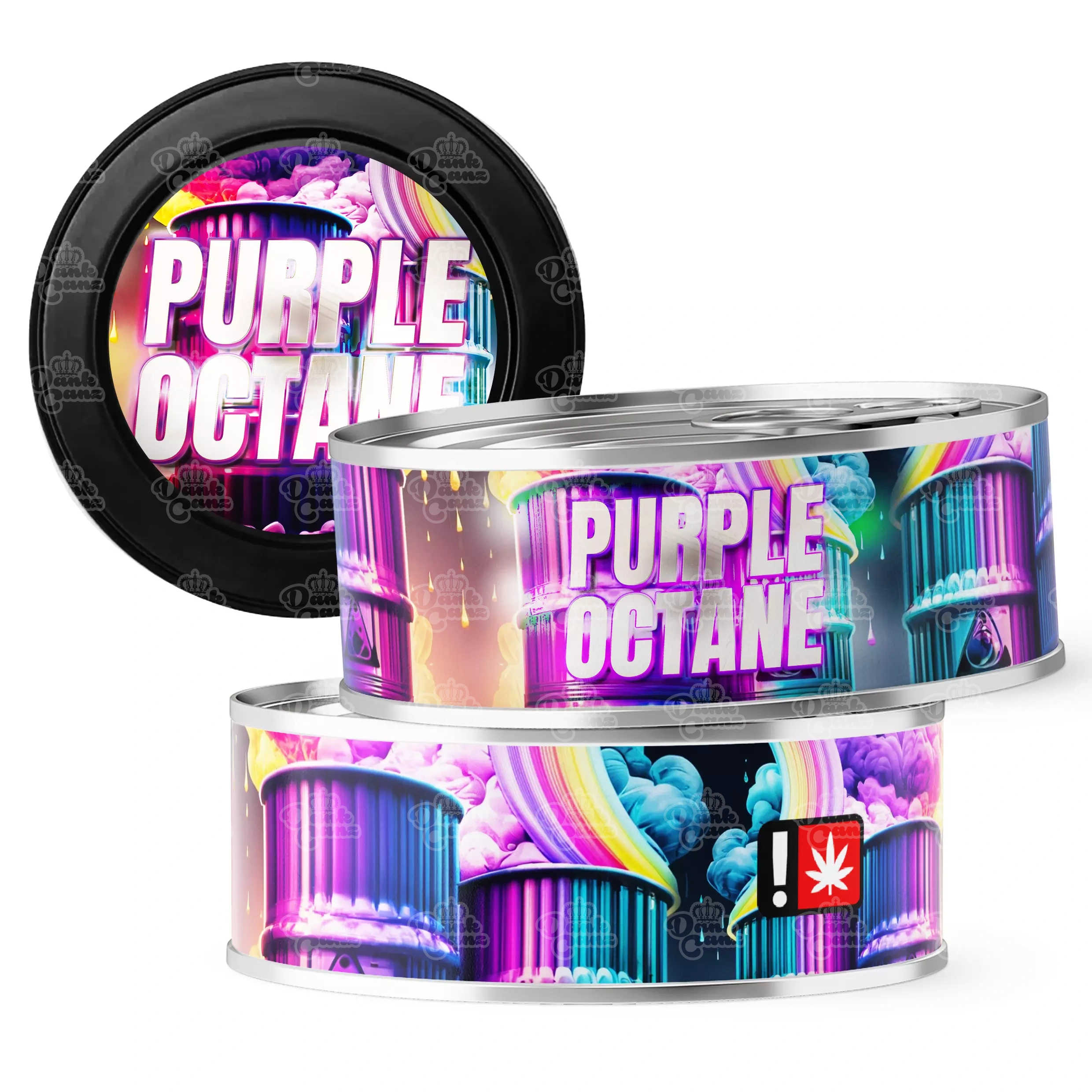 Purple Octane 3.5g Self Seal Tins - DC Packaging Custom Cannabis Packaging