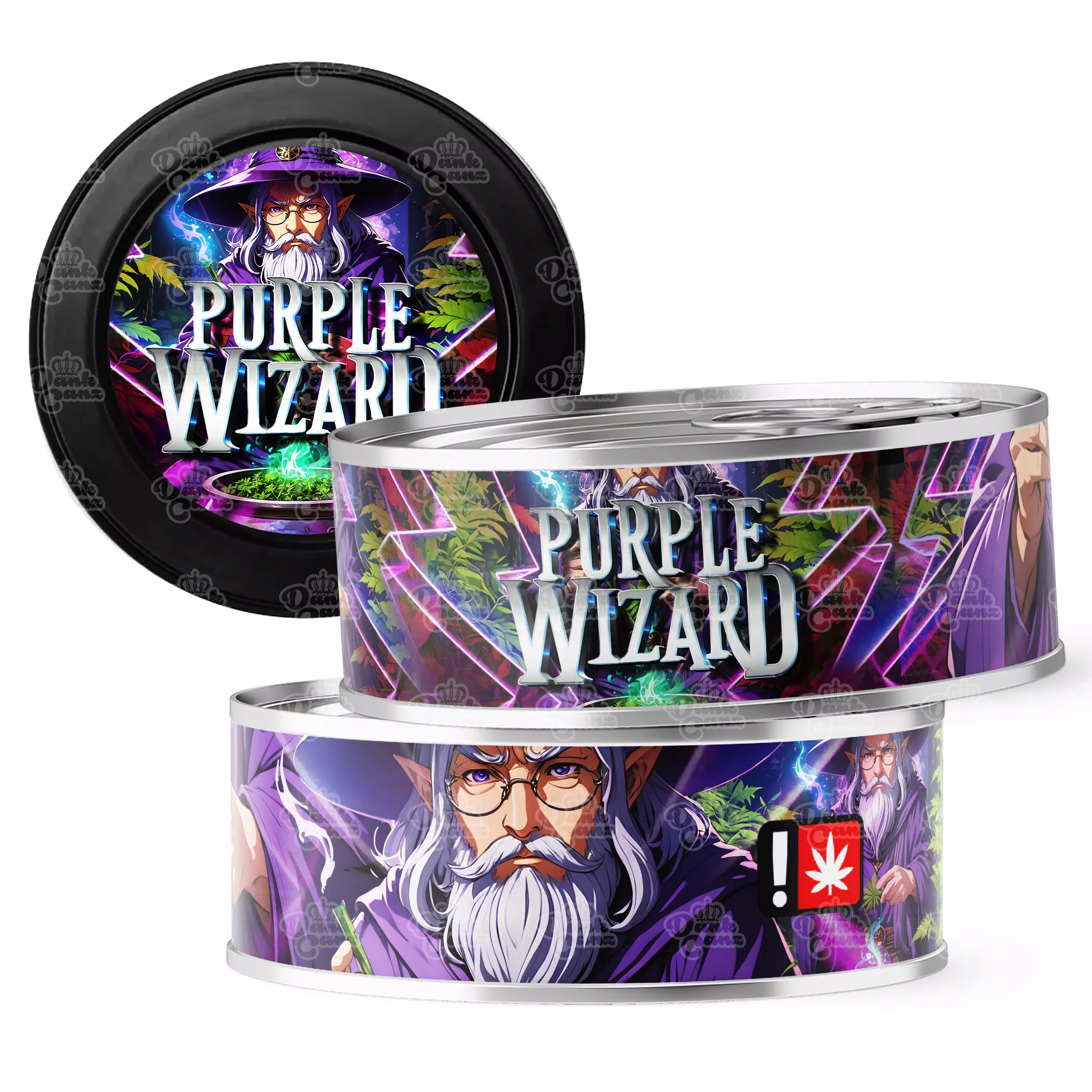 Purple Wizard 3.5g Self Seal Tins - DC Packaging Custom Cannabis Packaging