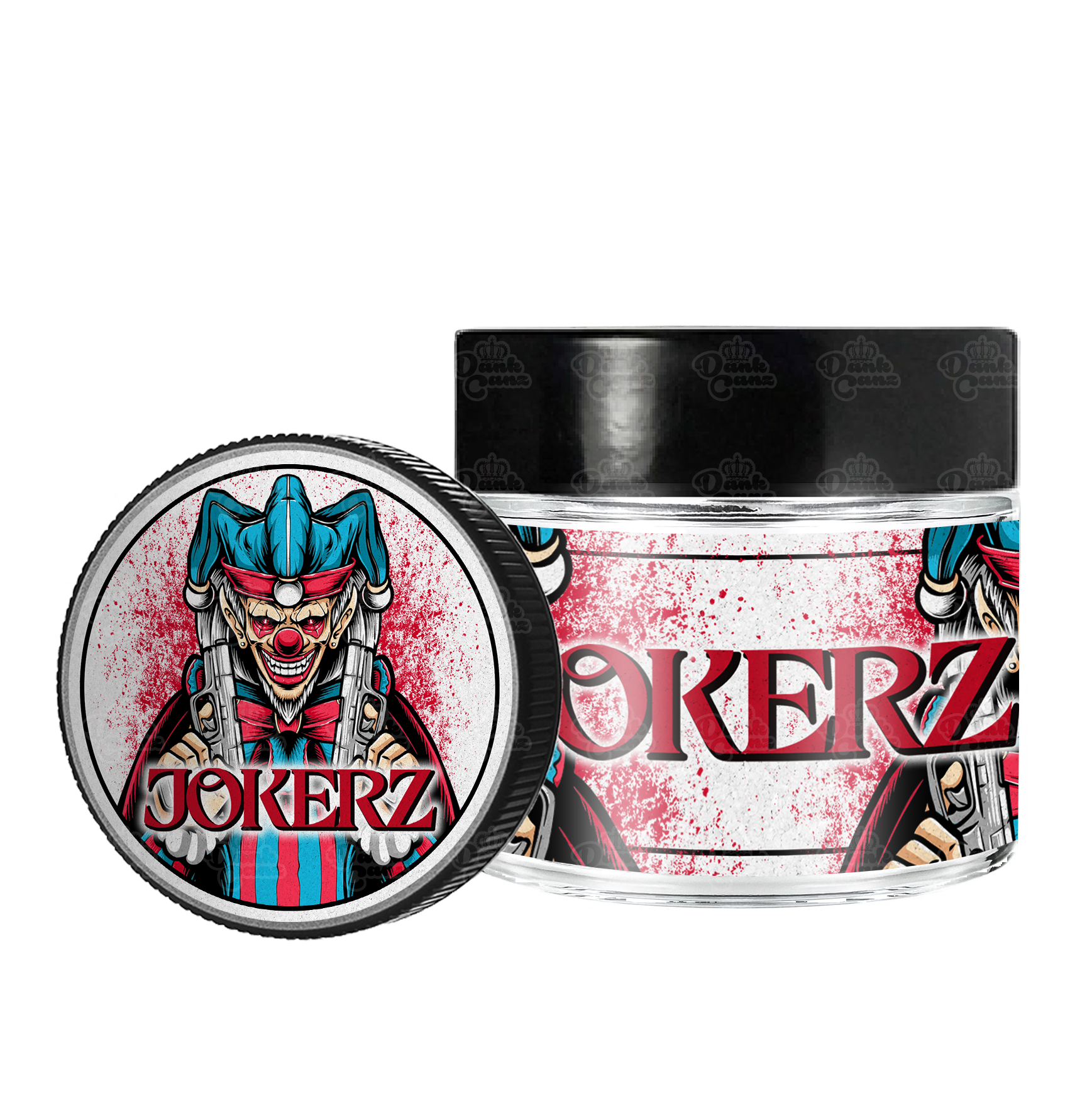 Jokerz 3.5g/60ml Glass Jars - Labelled - DC Packaging Custom Cannabis Packaging