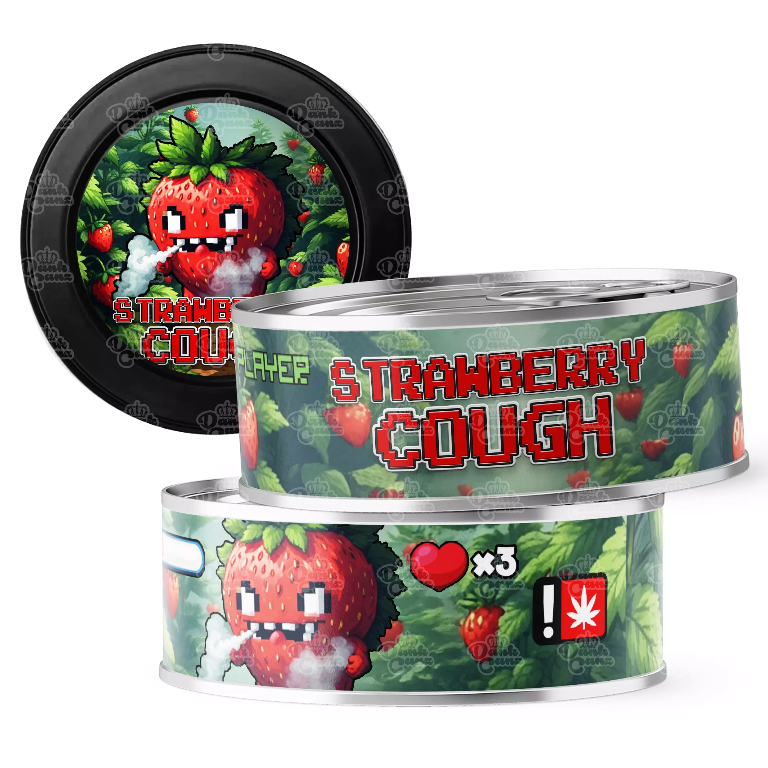 Strawberry Cough 3.5g Self Seal Tins - DC Packaging Custom Cannabis Packaging