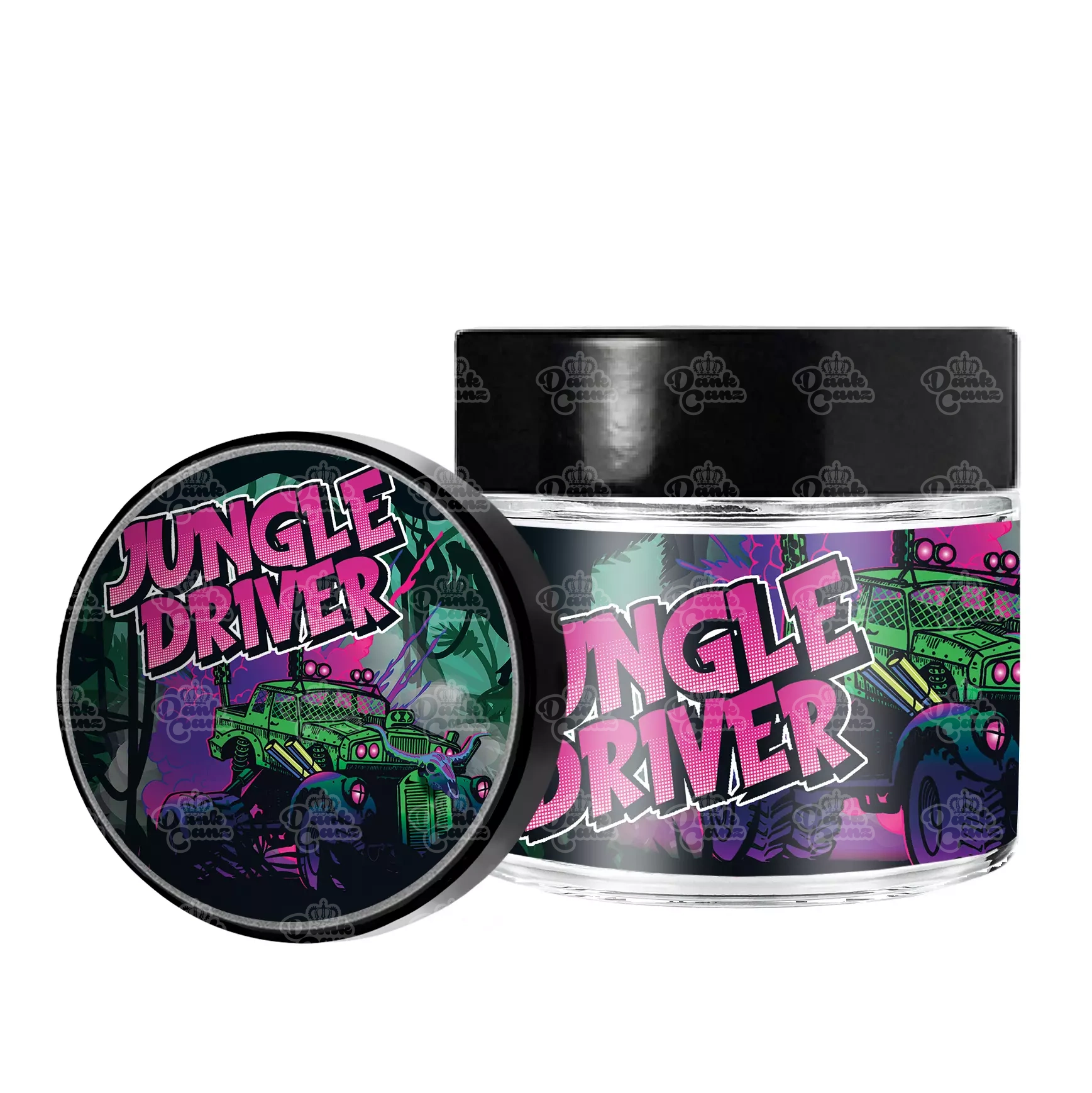 Jungle Driver 3.5g/60ml Glass Jars - Labelled - DC Packaging Custom Cannabis Packaging
