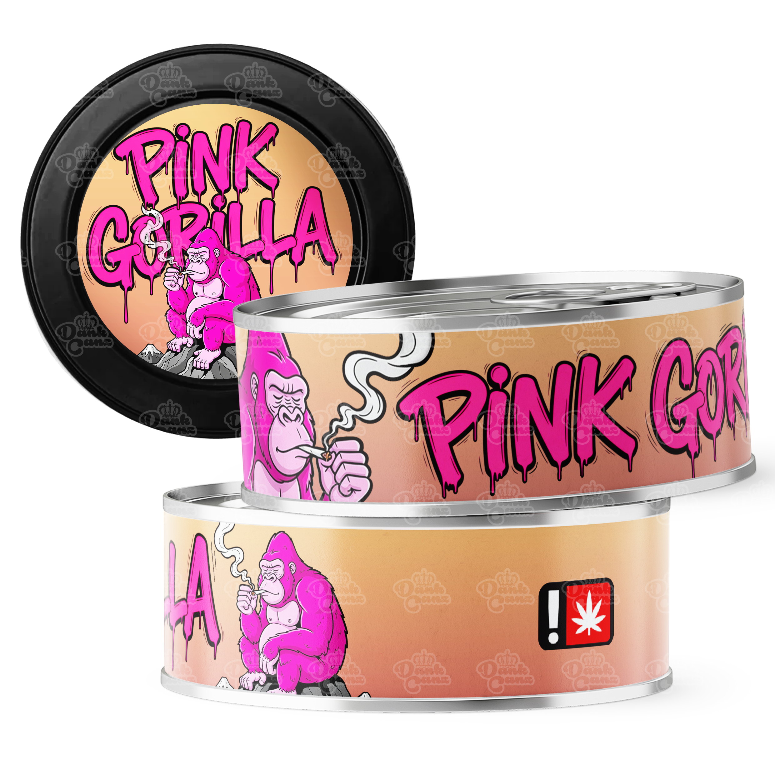 Pink Gorilla 3.5g Self Seal Tins - DC Packaging Custom Cannabis Packaging