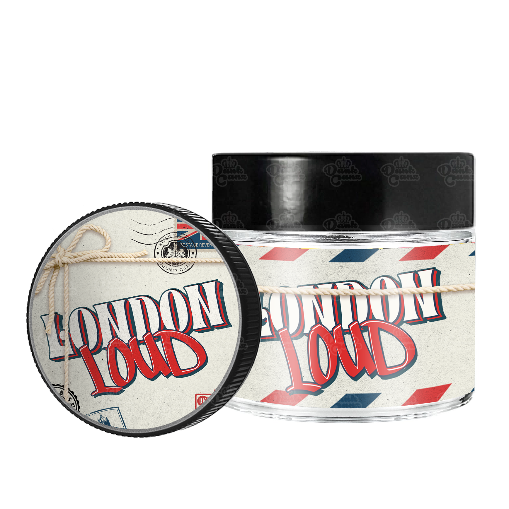 London Loud 3.5g/60ml Glass Jars - Labelled - DC Packaging Custom Cannabis Packaging