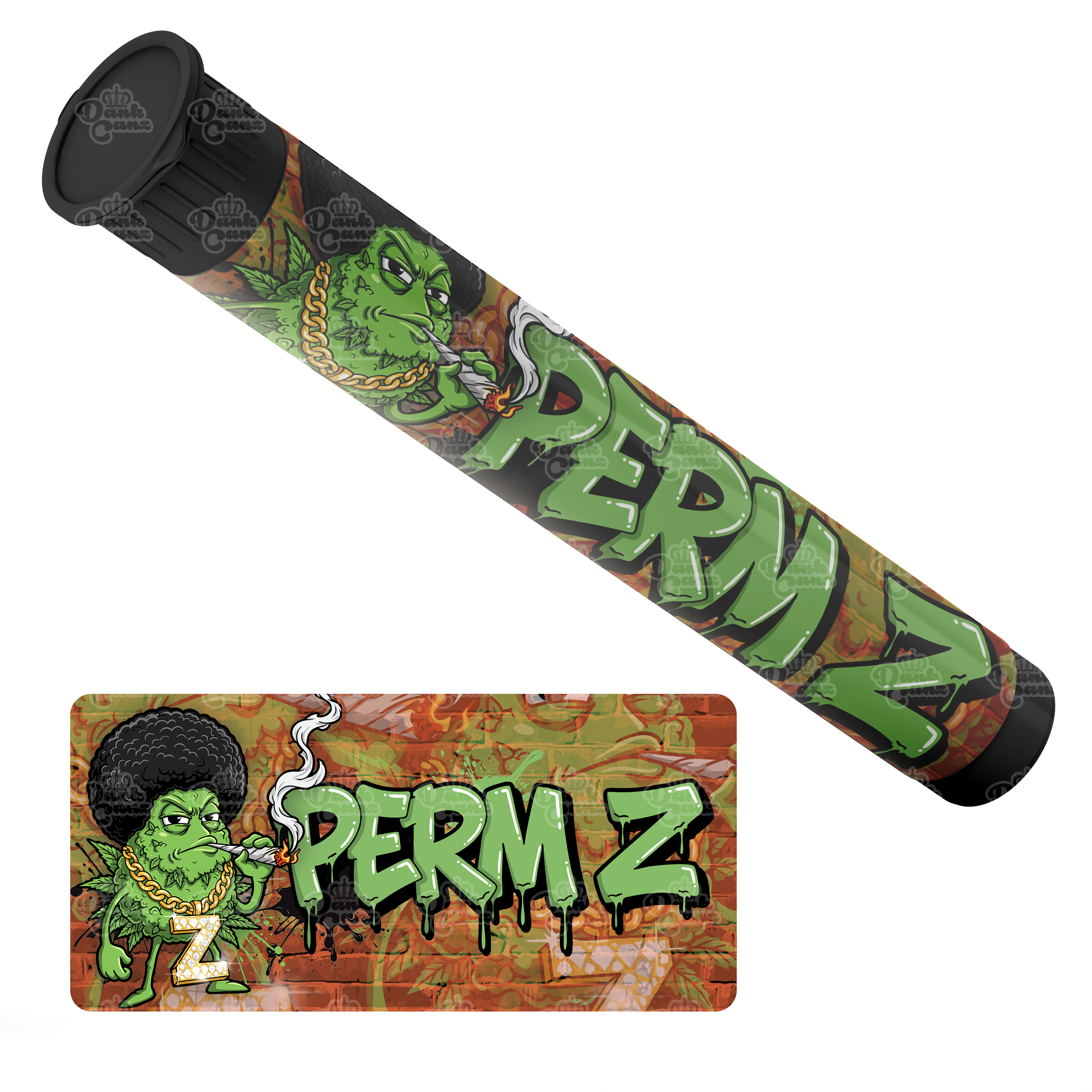 Perm Z Pre Roll Tubes - Labelled - DC Packaging Custom Cannabis Packaging