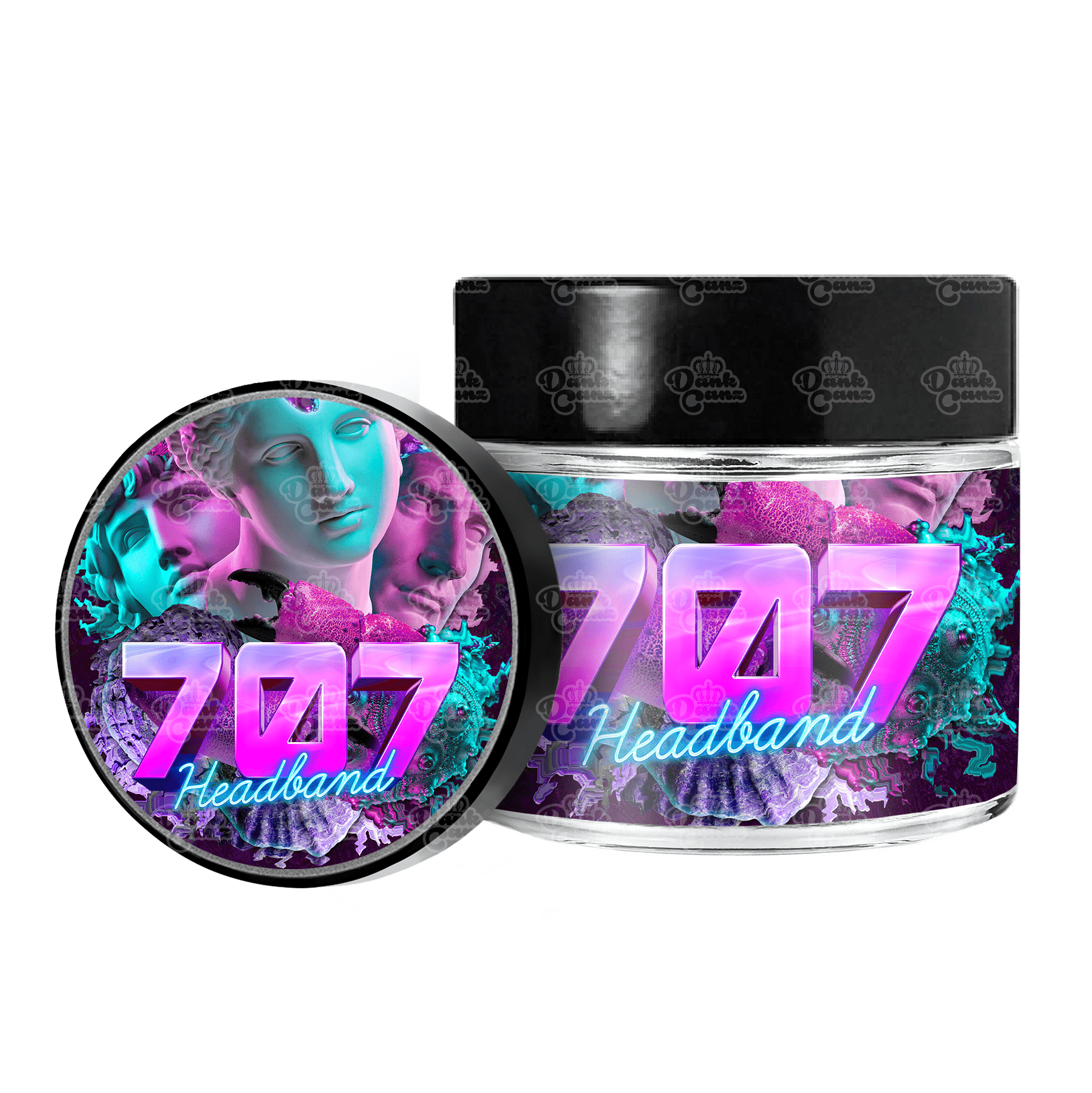 707 Headband 3.5g/60ml Glass Jars - Labelled - DC Packaging Custom Cannabis Packaging