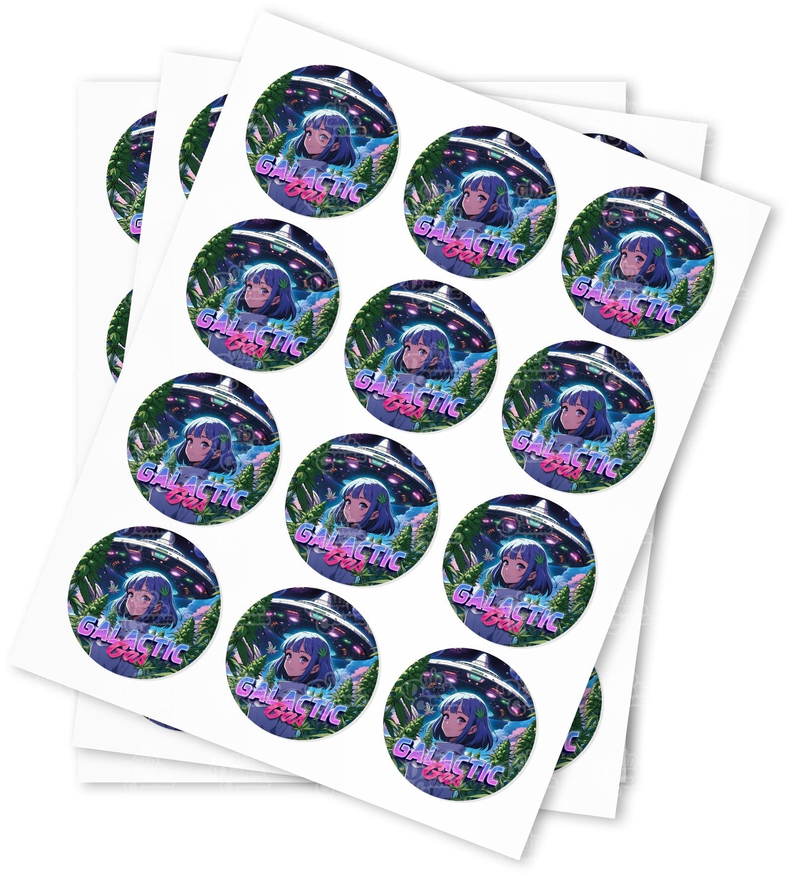 Galactic Gas Strain Stickers - DC Packaging Custom Cannabis Packaging