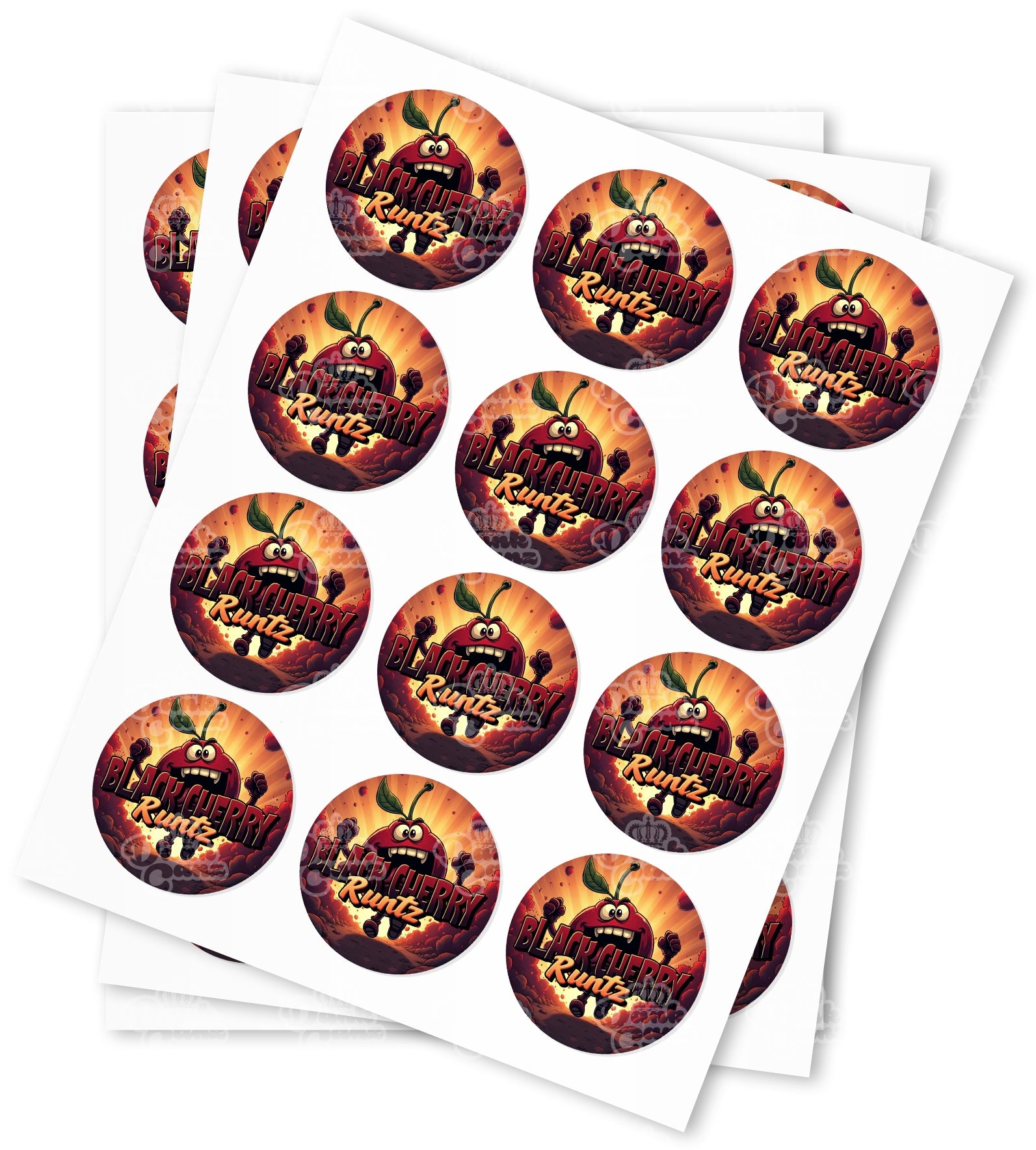 Black Cherry Runtz Strain Stickers - DC Packaging Custom Cannabis Packaging