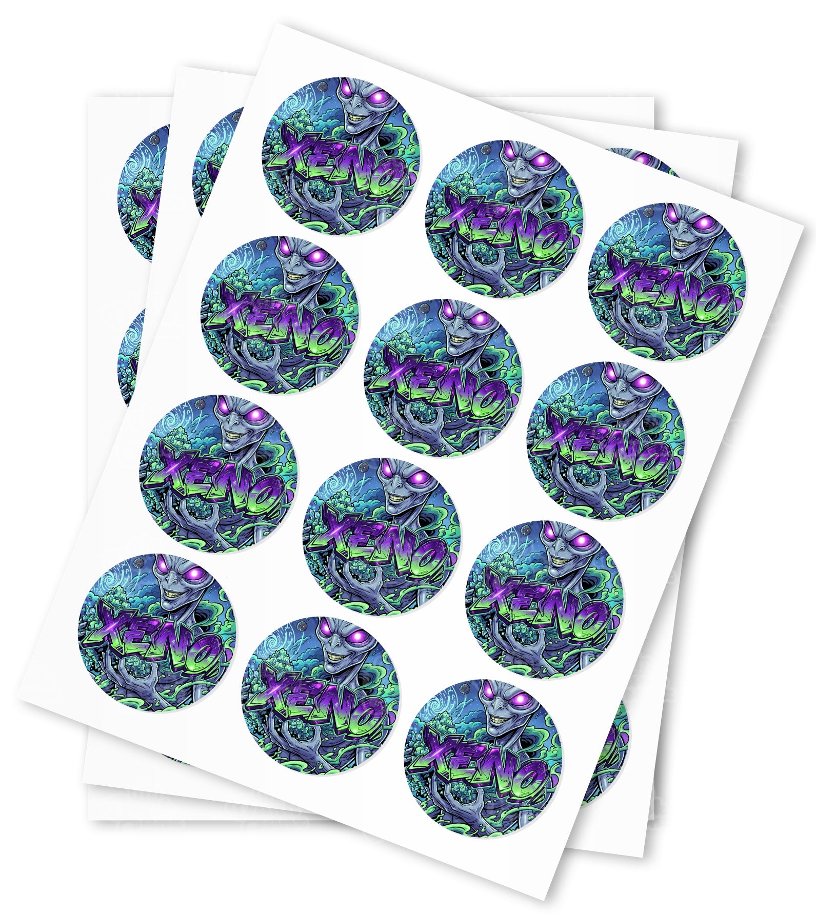 Xeno Strain Stickers - DC Packaging Custom Cannabis Packaging