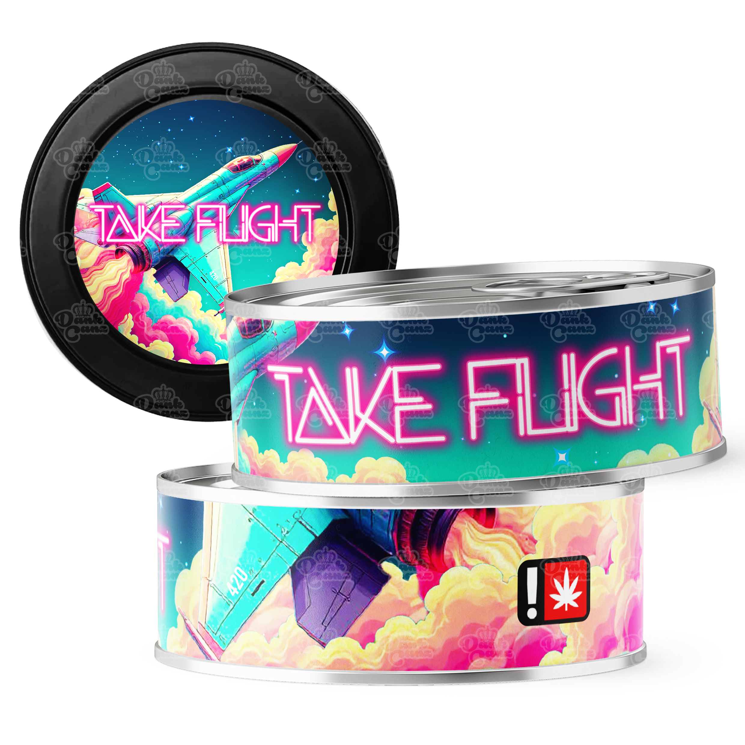 Take Flight 3.5g Self Seal Tins - DC Packaging Custom Cannabis Packaging