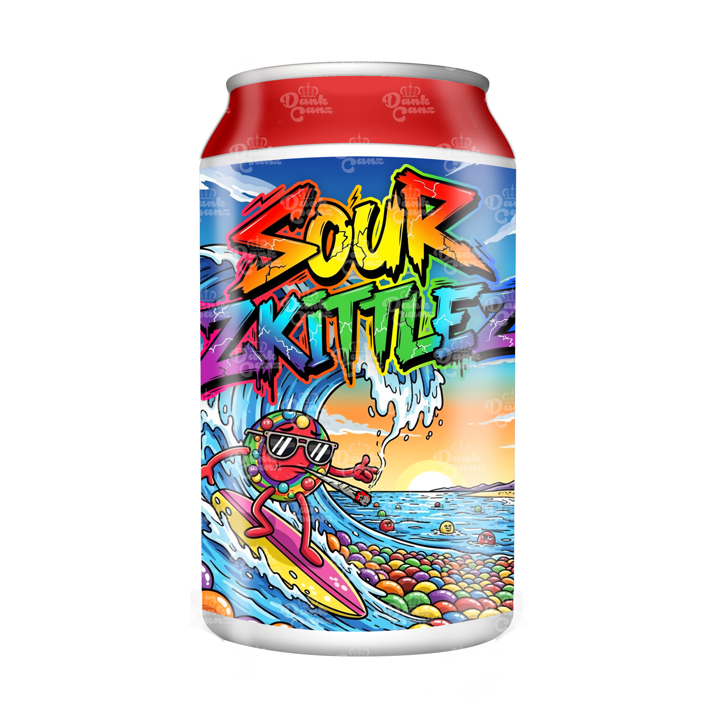 Sour Zkittlez 3.5g Plastic Soda Cans - DC Packaging Custom Cannabis Packaging
