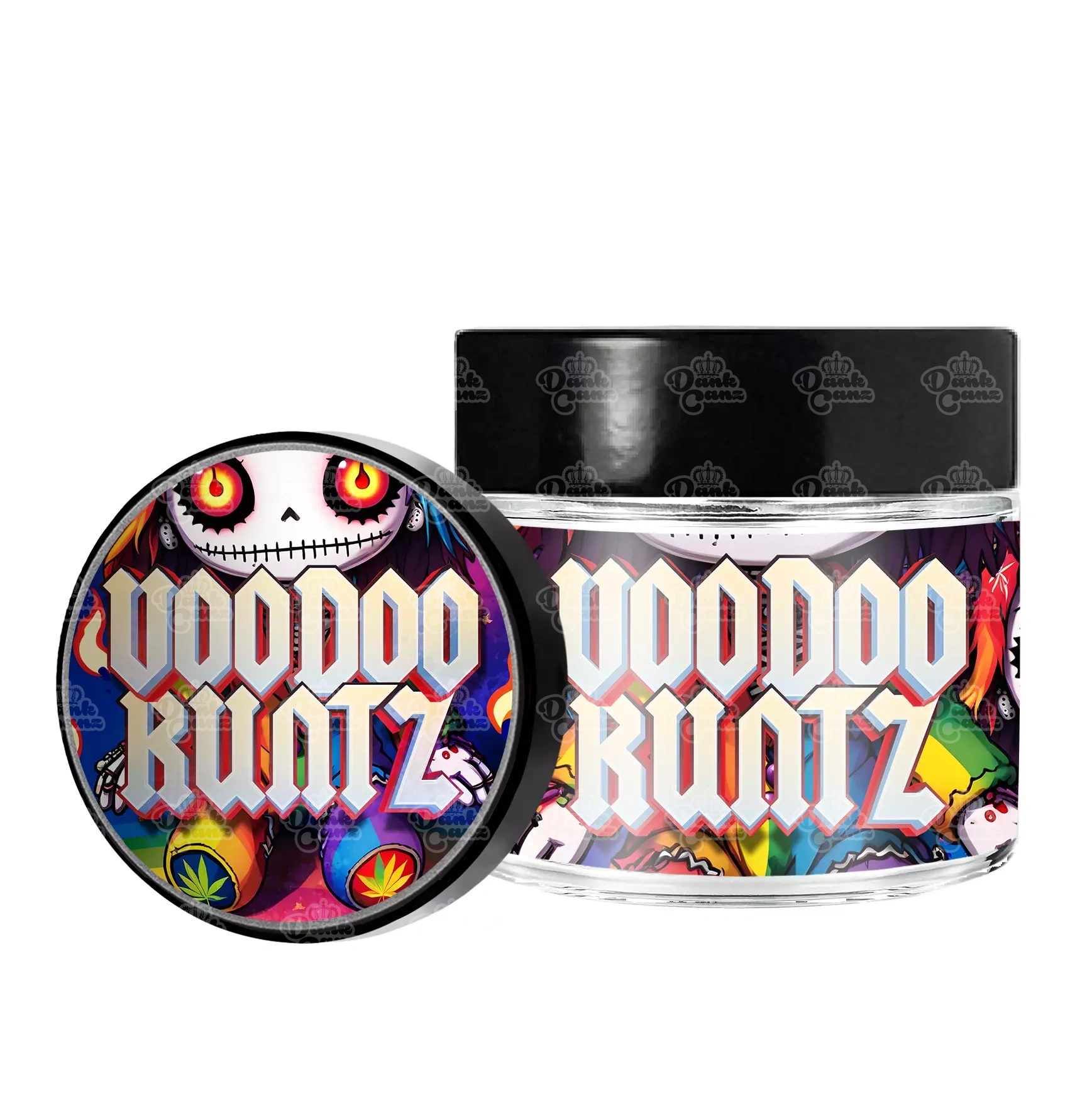 Voodoo Runtz 3.5g/60ml Glass Jars - Labelled - DC Packaging Custom Cannabis Packaging