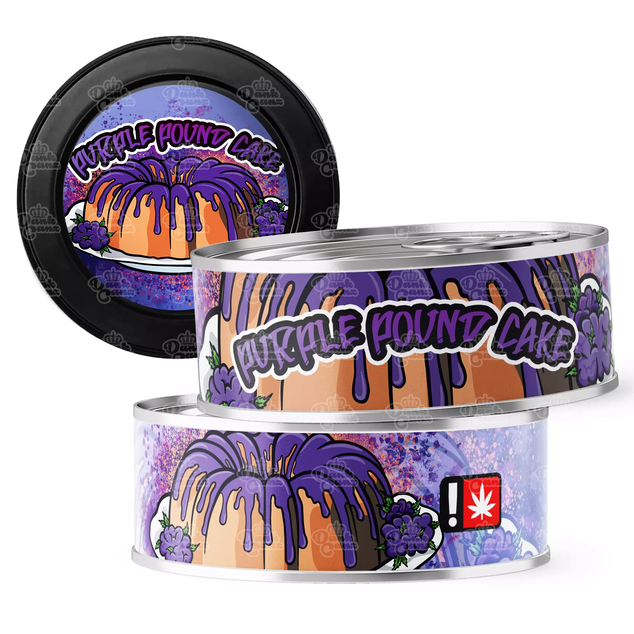 Purple Pound Cake 3.5g Self Seal Tins - DC Packaging Custom Cannabis Packaging