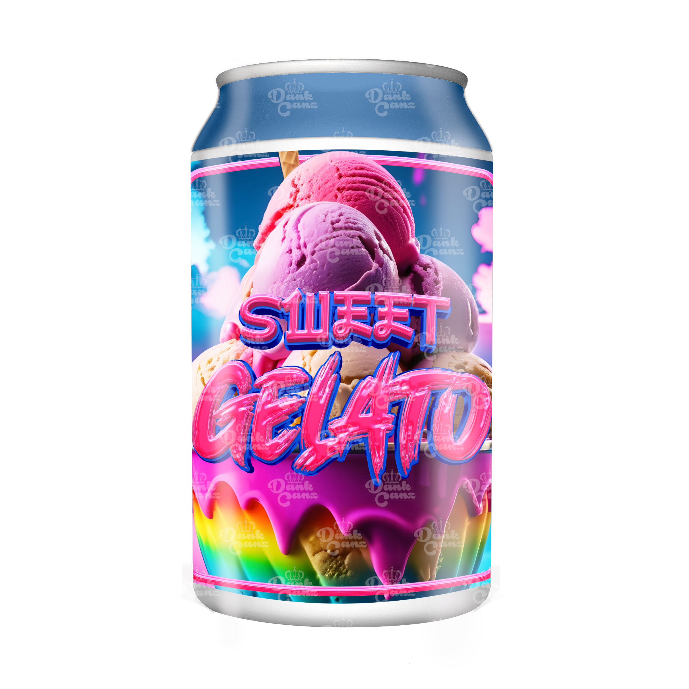 Sweet Gelato 3.5g Plastic Soda Cans - DC Packaging Custom Cannabis Packaging