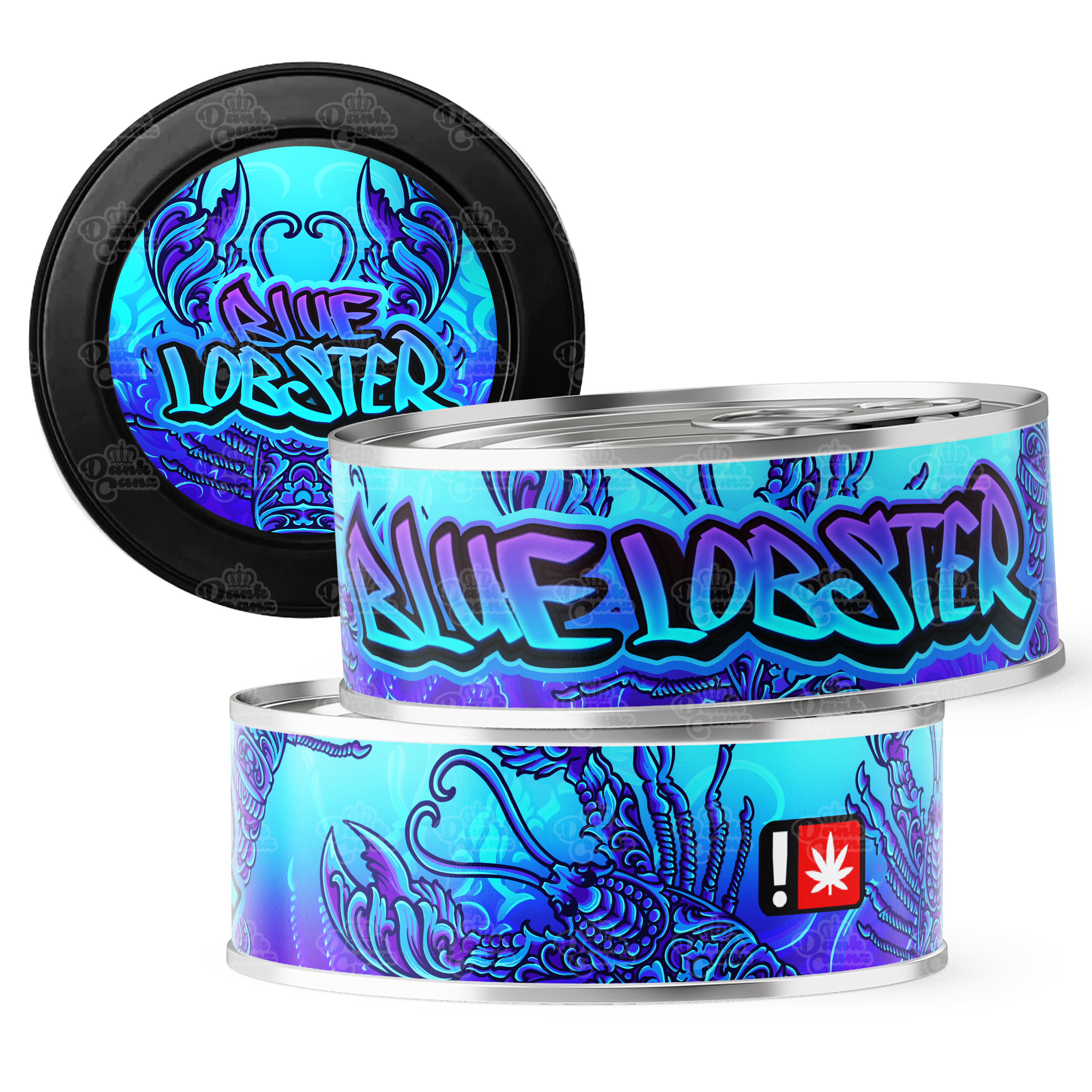 Blue Lobster 3.5g Self Seal Tins - DC Packaging Custom Cannabis Packaging