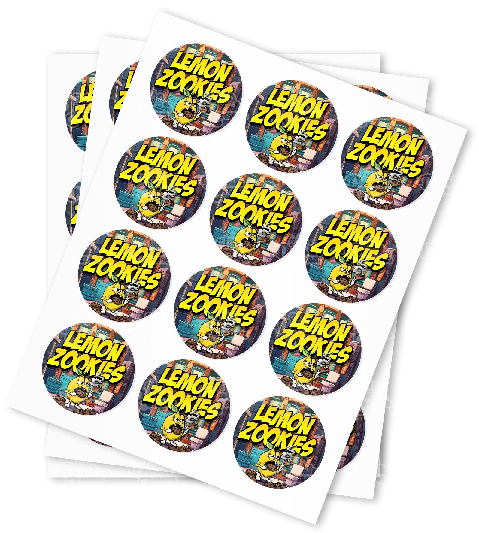 Lemon Zookies Strain Stickers - DC Packaging Custom Cannabis Packaging