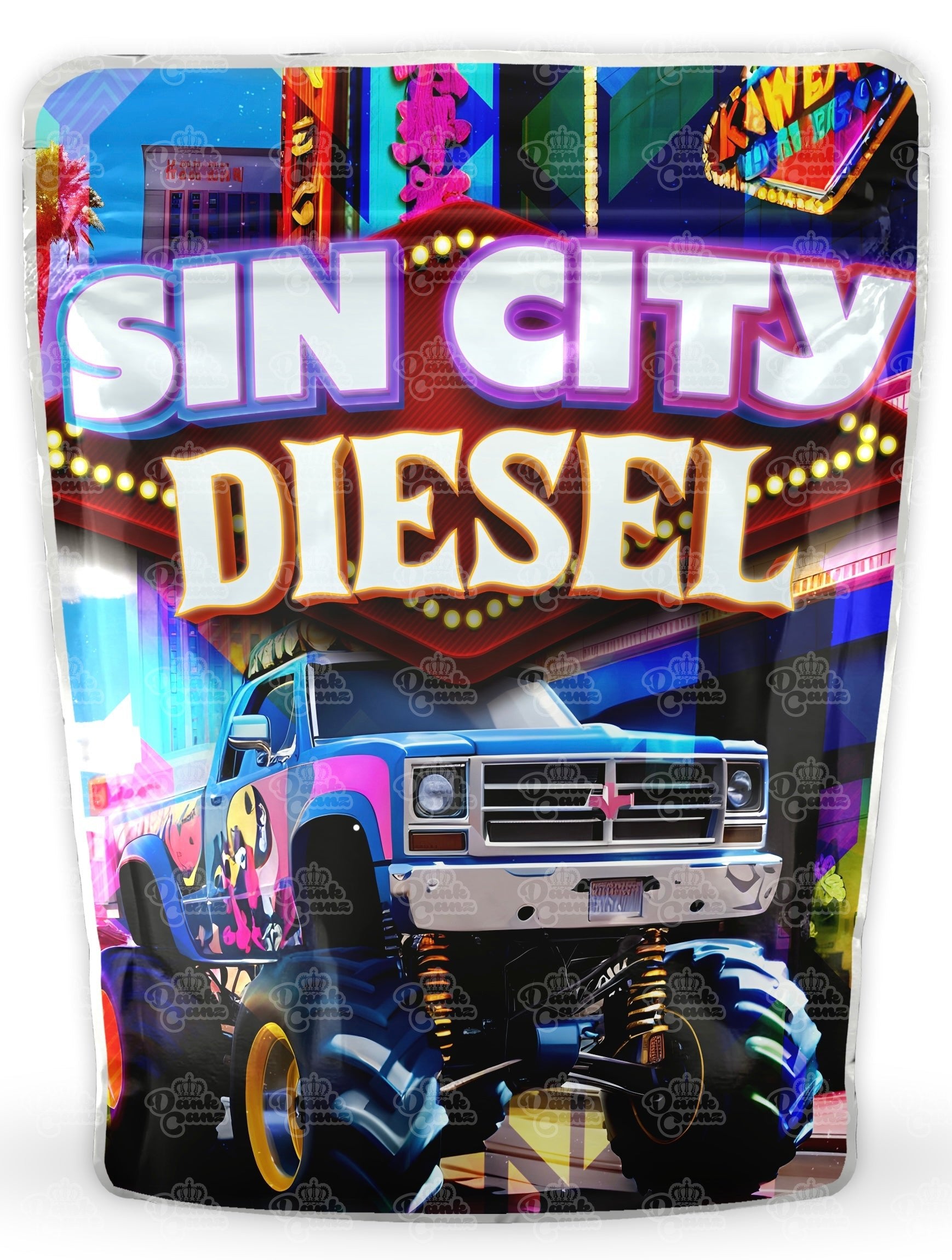 Sin City Diesel Mylar Bags - DC Packaging Custom Cannabis Packaging