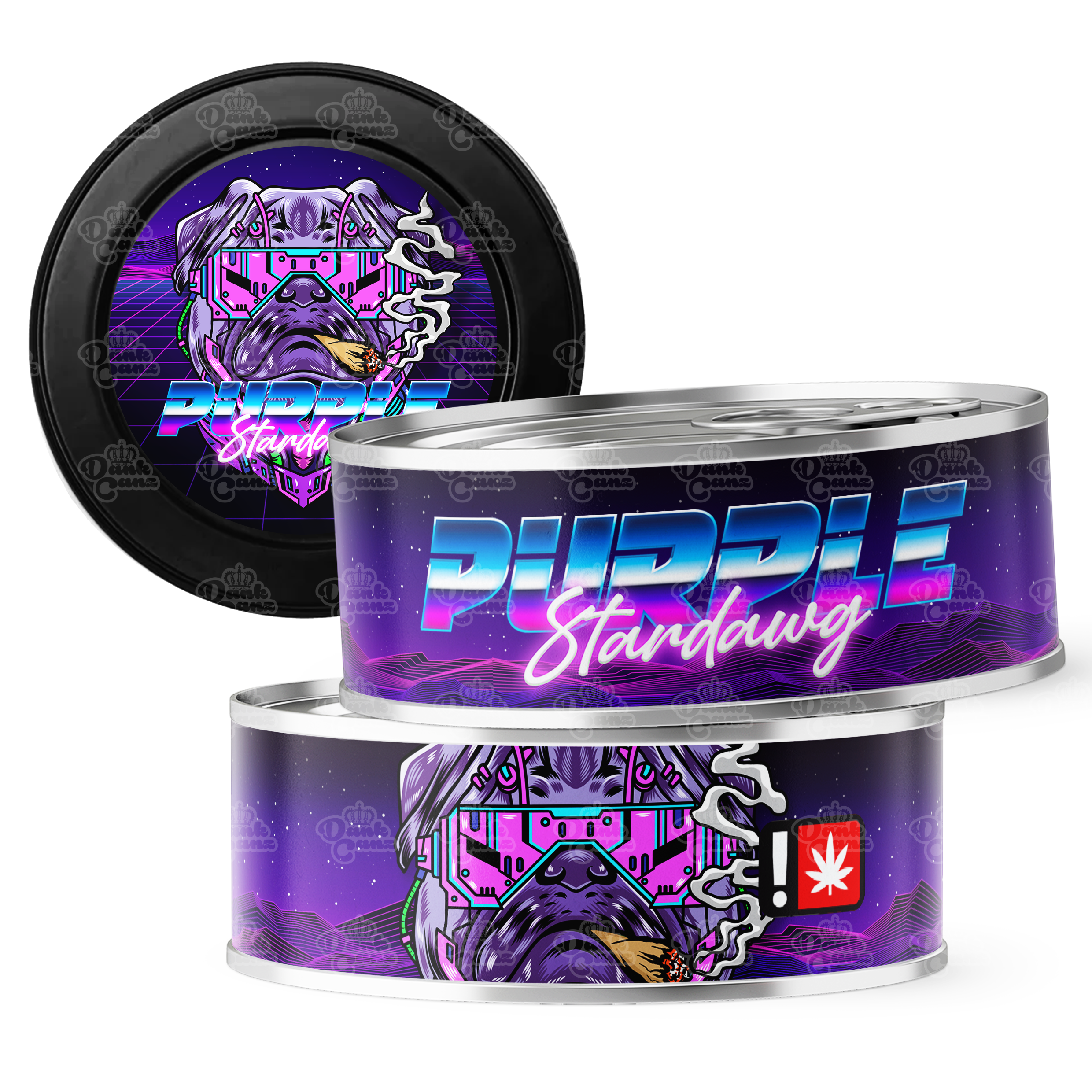 Purple Stardawg 3.5g Self Seal Tins - DC Packaging Custom Cannabis Packaging