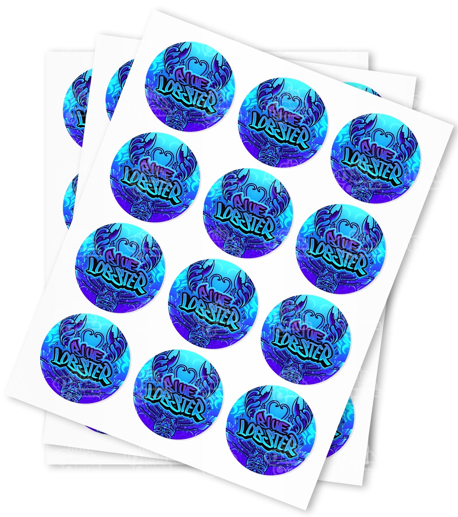 Blue Lobster Strain Stickers - DC Packaging Custom Cannabis Packaging