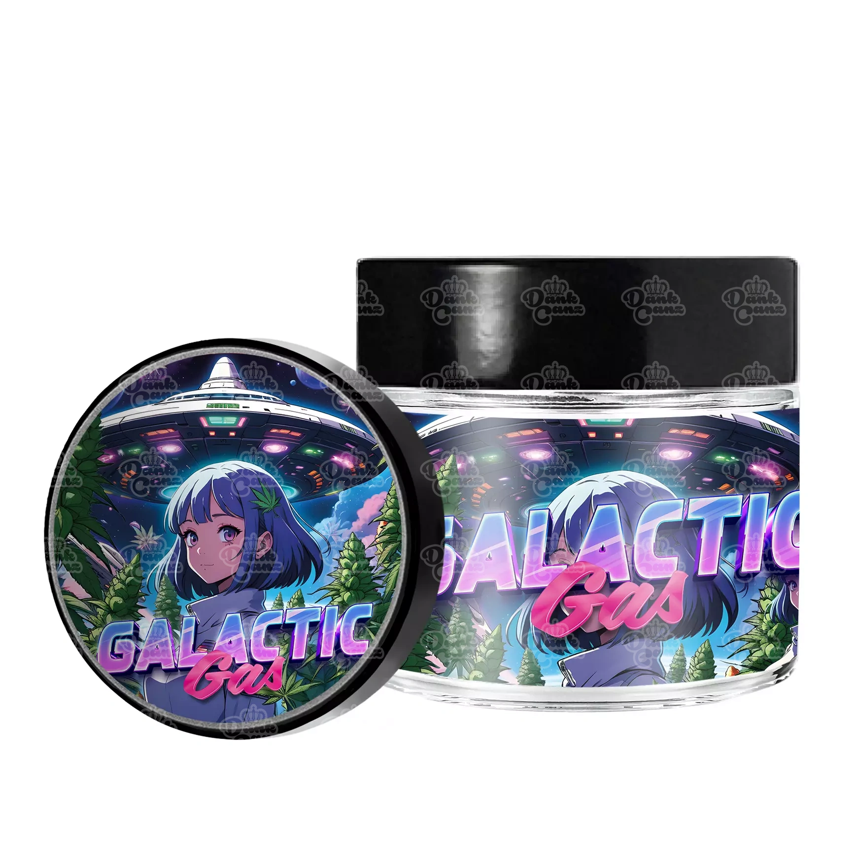 Galactic Gas 3.5g/60ml Glass Jars - Labelled - DC Packaging Custom Cannabis Packaging