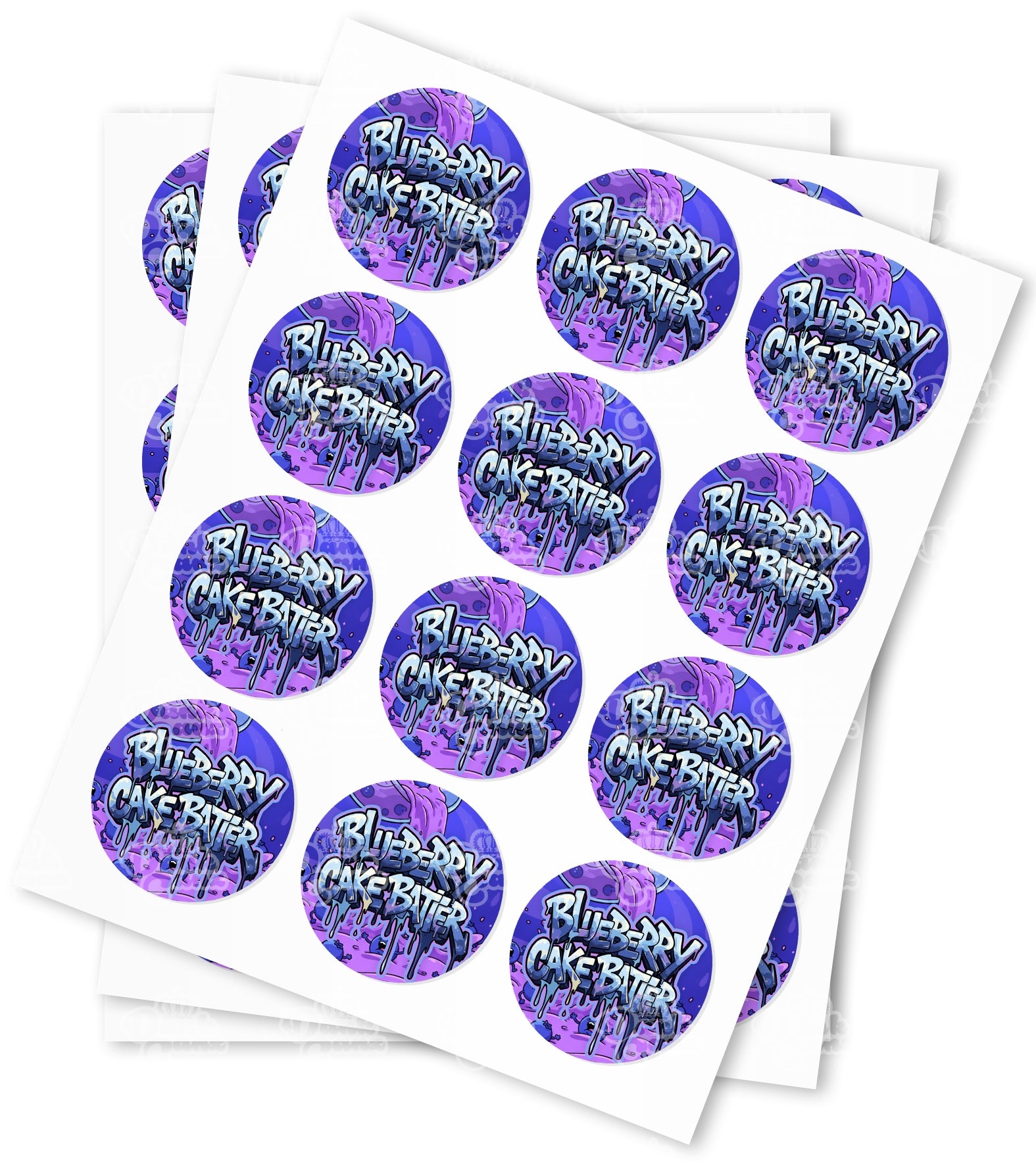 Blueberry Cake Batter Strain Stickers - DC Packaging Custom Cannabis Packaging