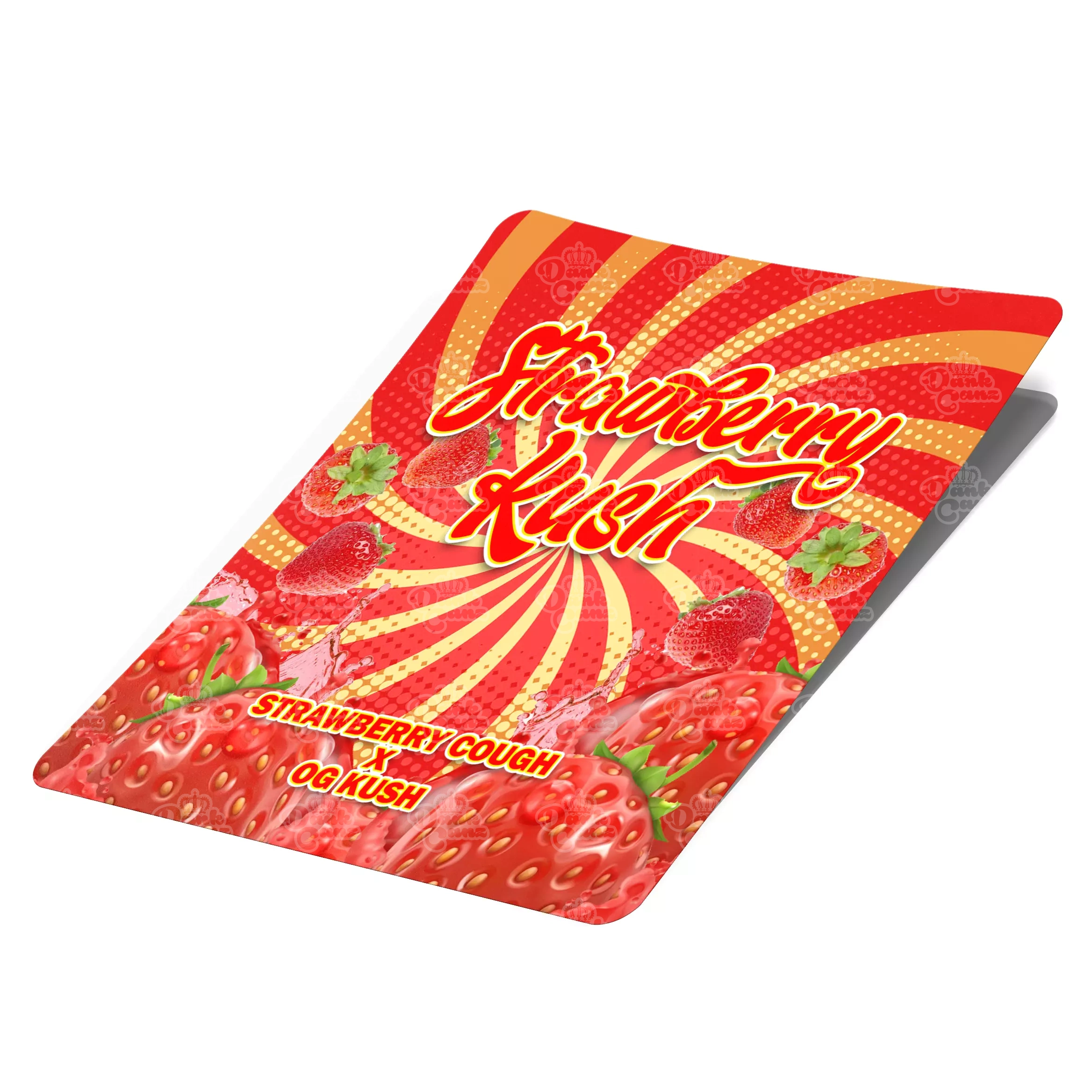 Strawberry Kush Mylar Bag Labels - Labels only - DC Packaging Custom Cannabis Packaging