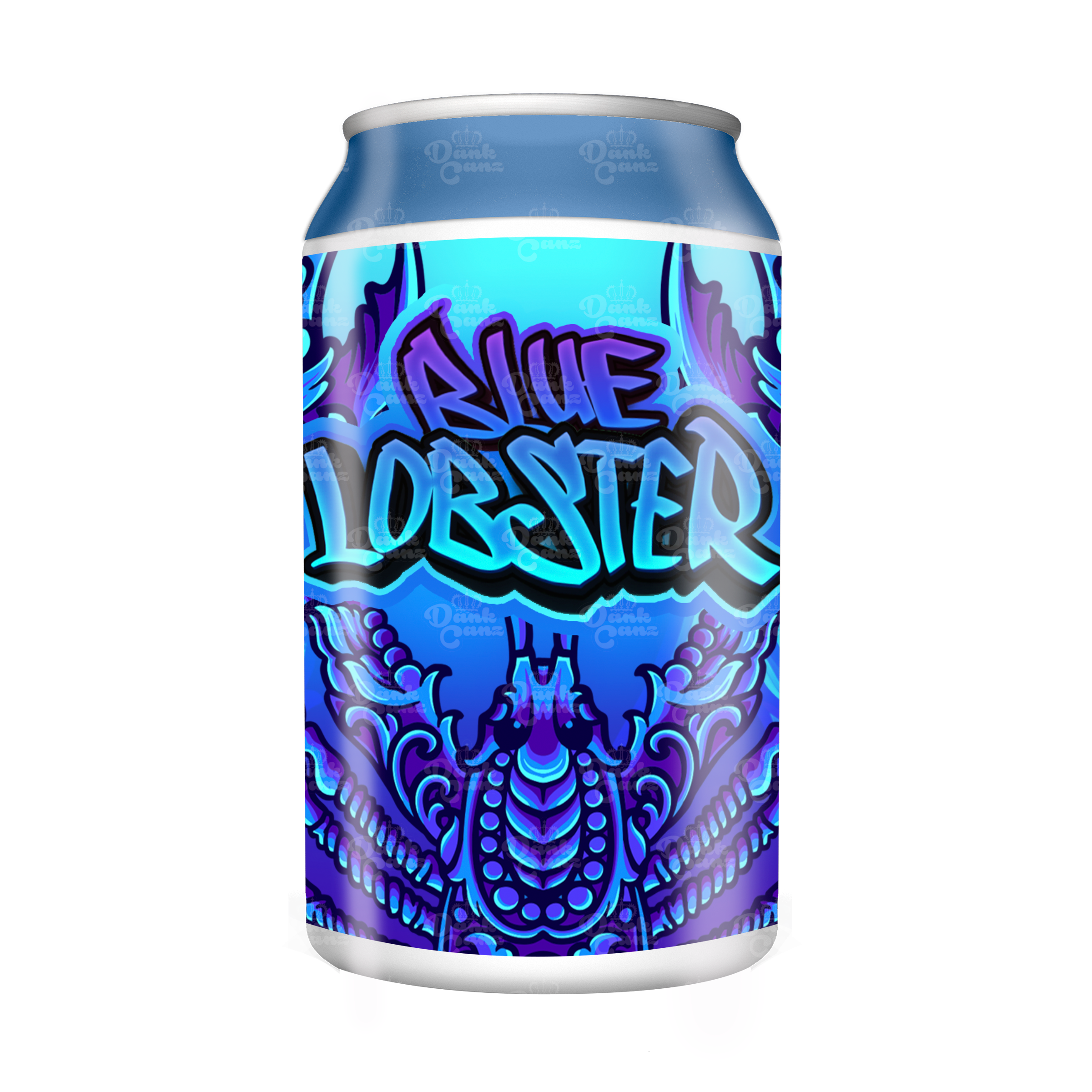 Blue Lobster 3.5g Plastic Soda Cans - DC Packaging Custom Cannabis Packaging