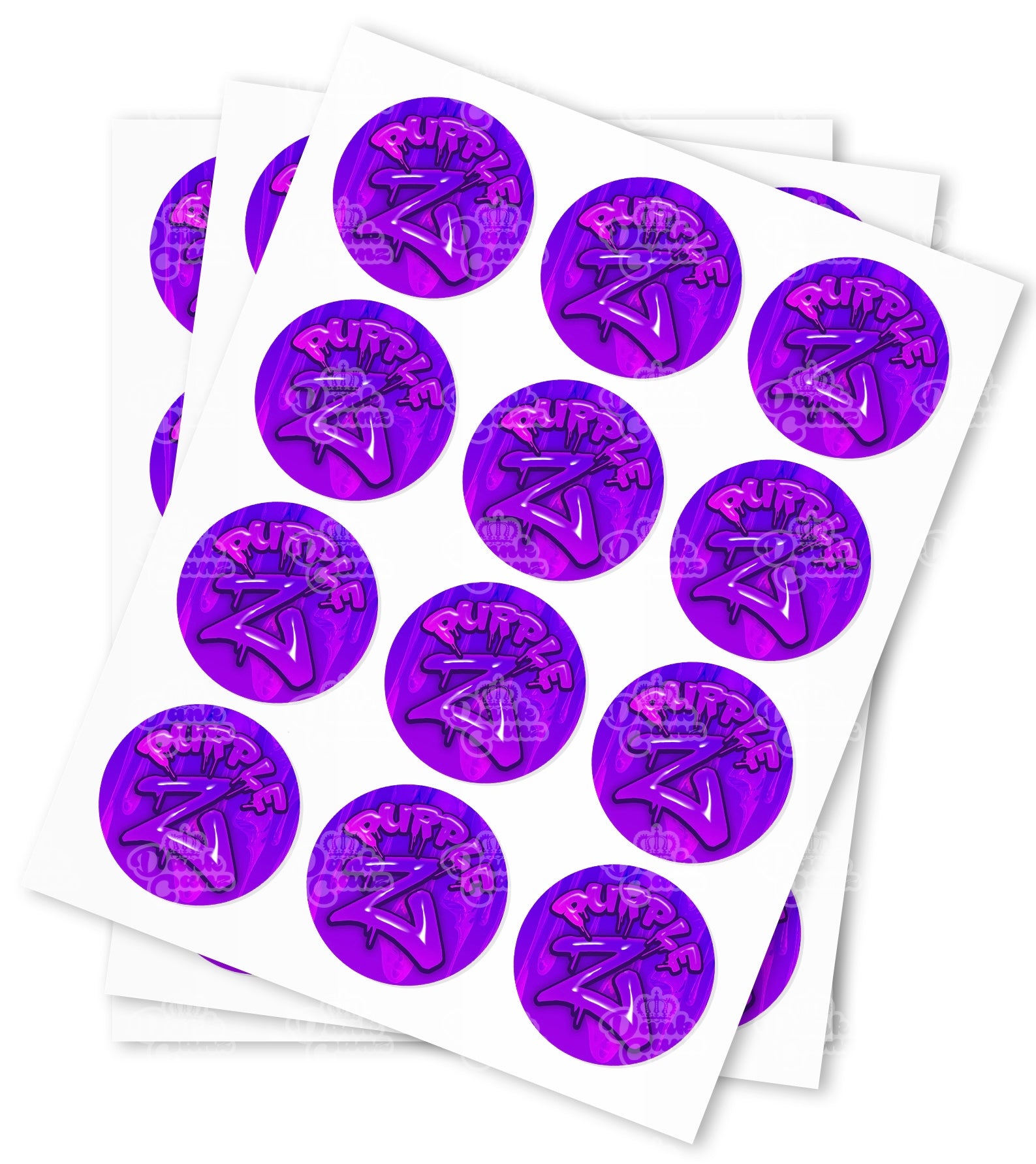 Purple Z Strain Stickers - DC Packaging Custom Cannabis Packaging