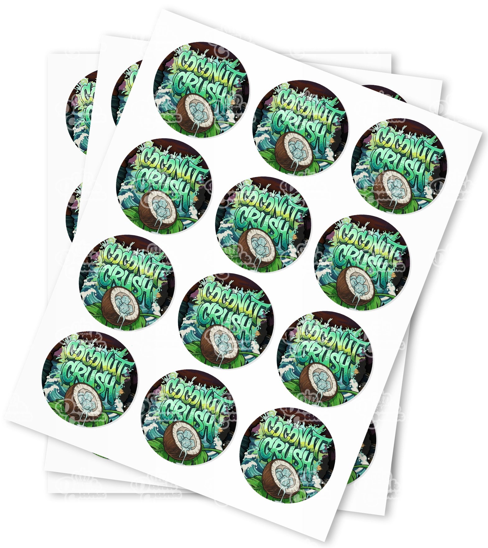 Coconut Crush Strain Stickers - DC Packaging Custom Cannabis Packaging