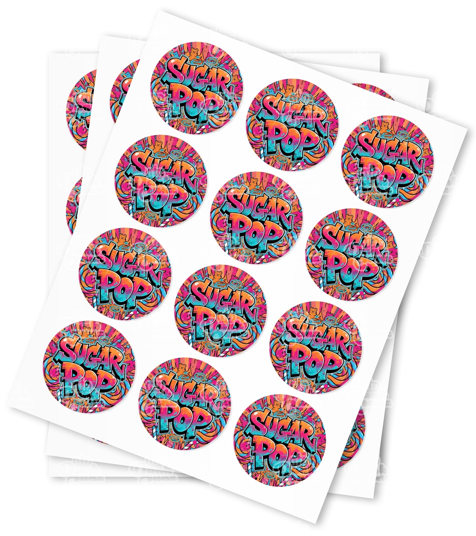 Sugar Pop Strain Stickers - DC Packaging Custom Cannabis Packaging
