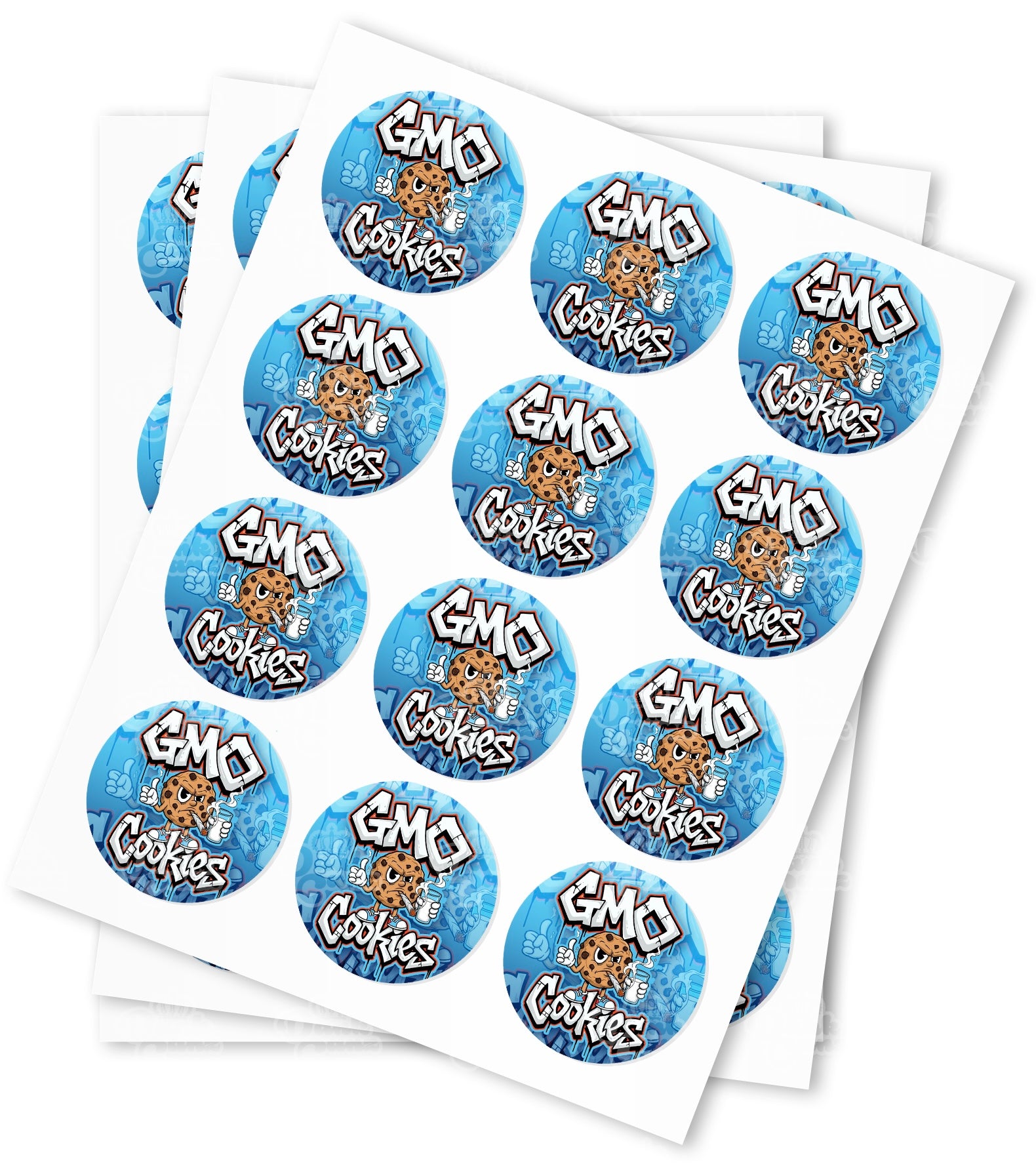 GMO Cookies Stickers - DC Packaging Custom Cannabis Packaging