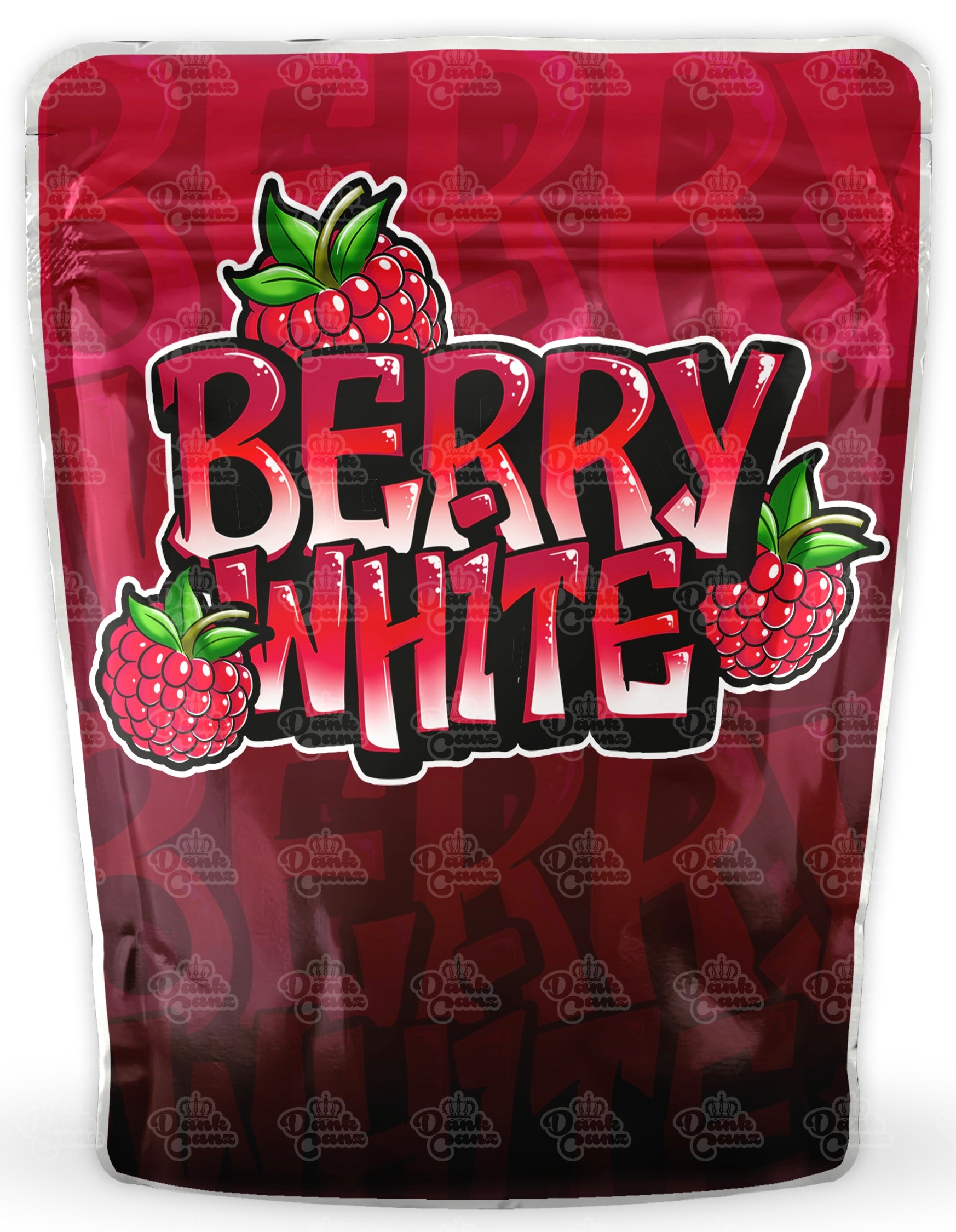 Berry White Mylar Bags - DC Packaging Custom Cannabis Packaging