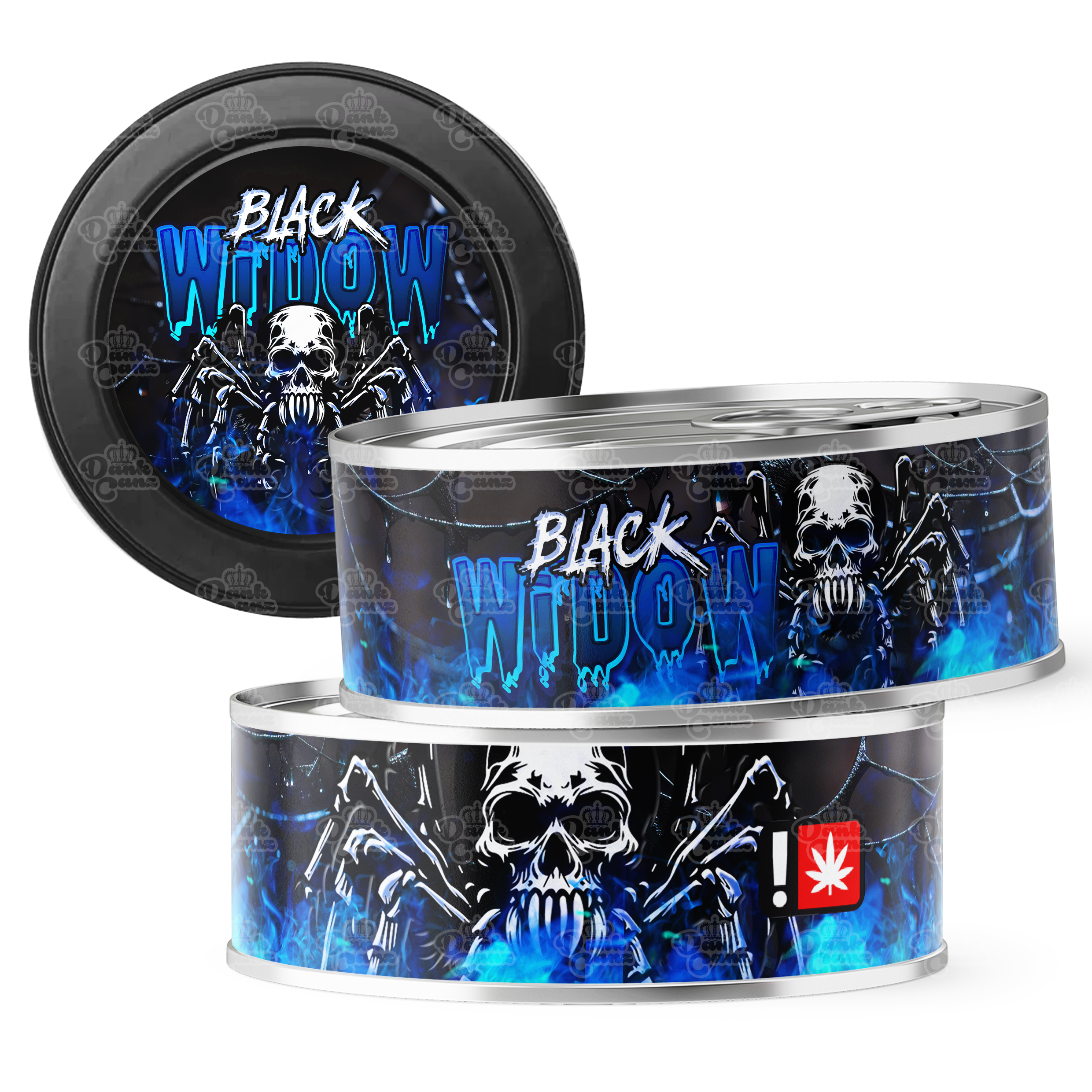 Black Widow 3.5g Self Seal Tins - DC Packaging Custom Cannabis Packaging