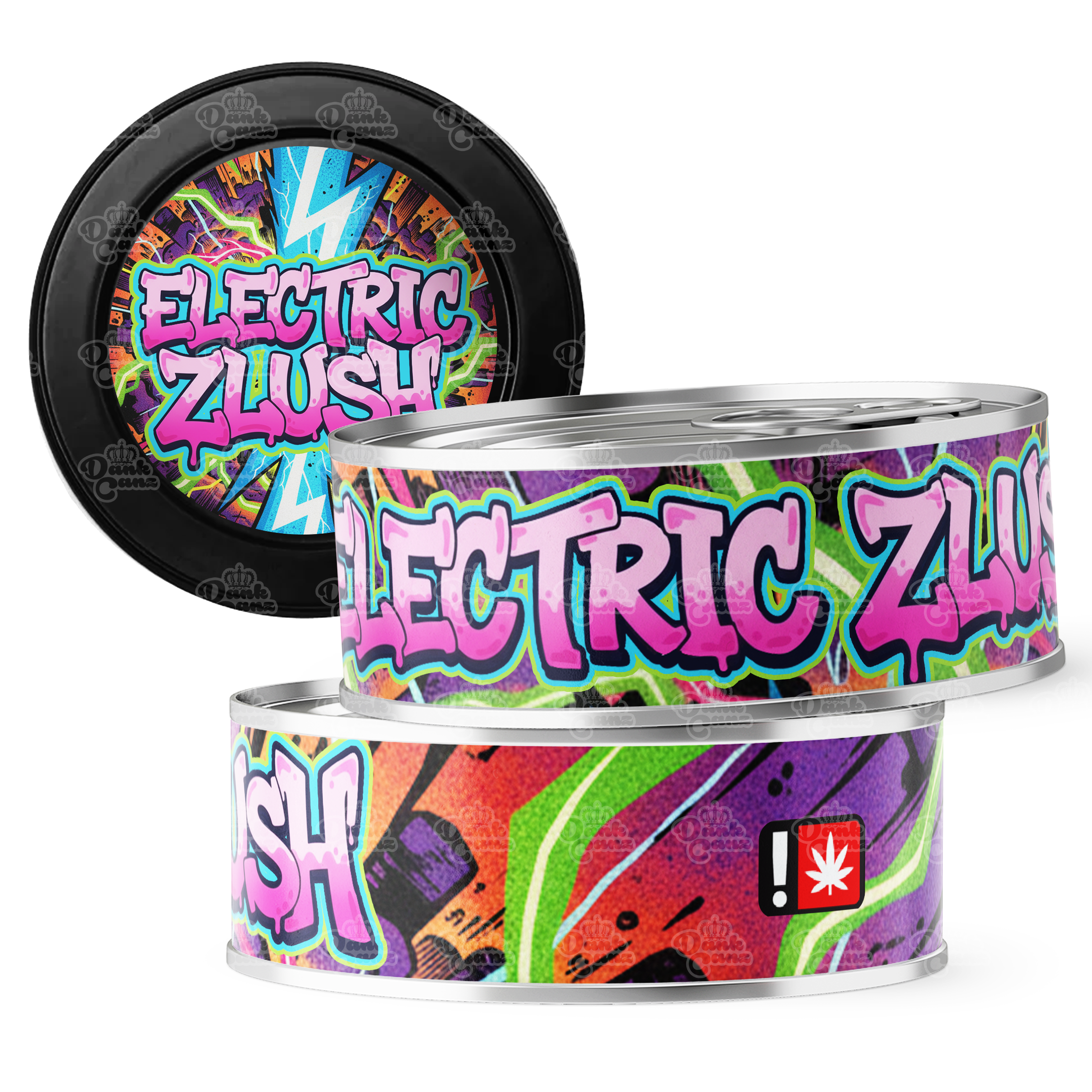 Electric Zlush 3.5g Self Seal Tins - DC Packaging Custom Cannabis Packaging
