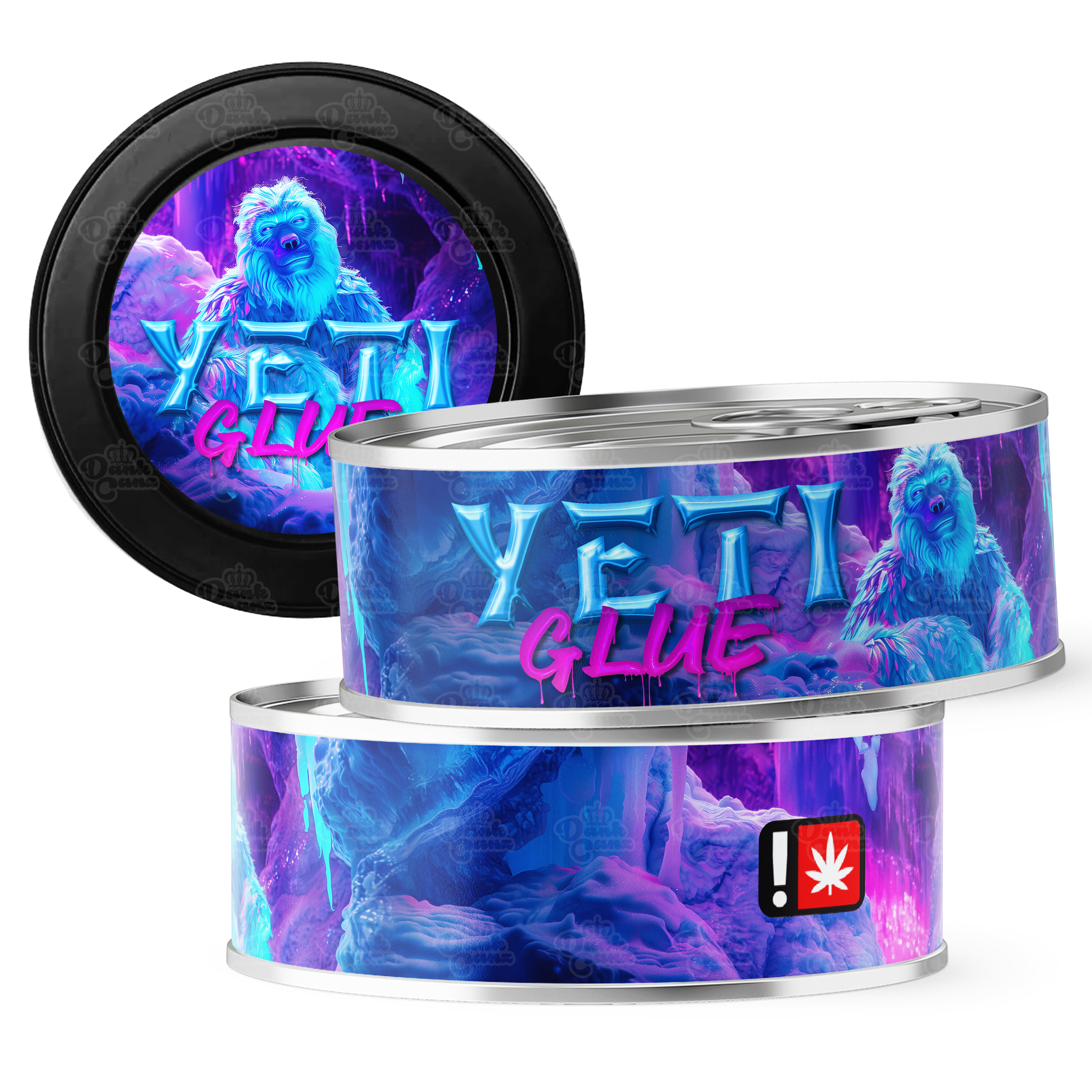 Yeti Glue 3.5g Self Seal Tins - DC Packaging Custom Cannabis Packaging