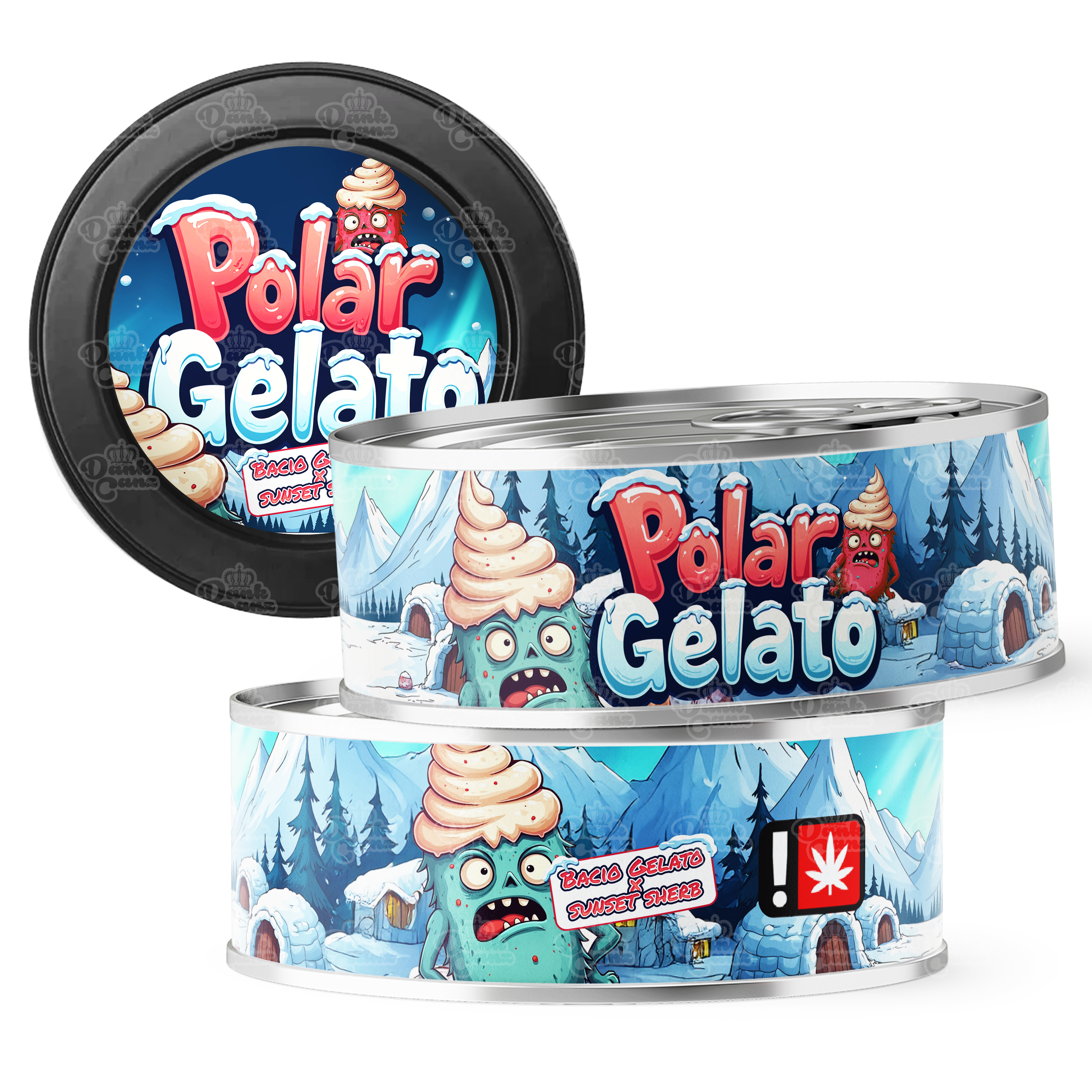 Polar Gelato 3.5g Self Seal Tins - DC Packaging Custom Cannabis Packaging